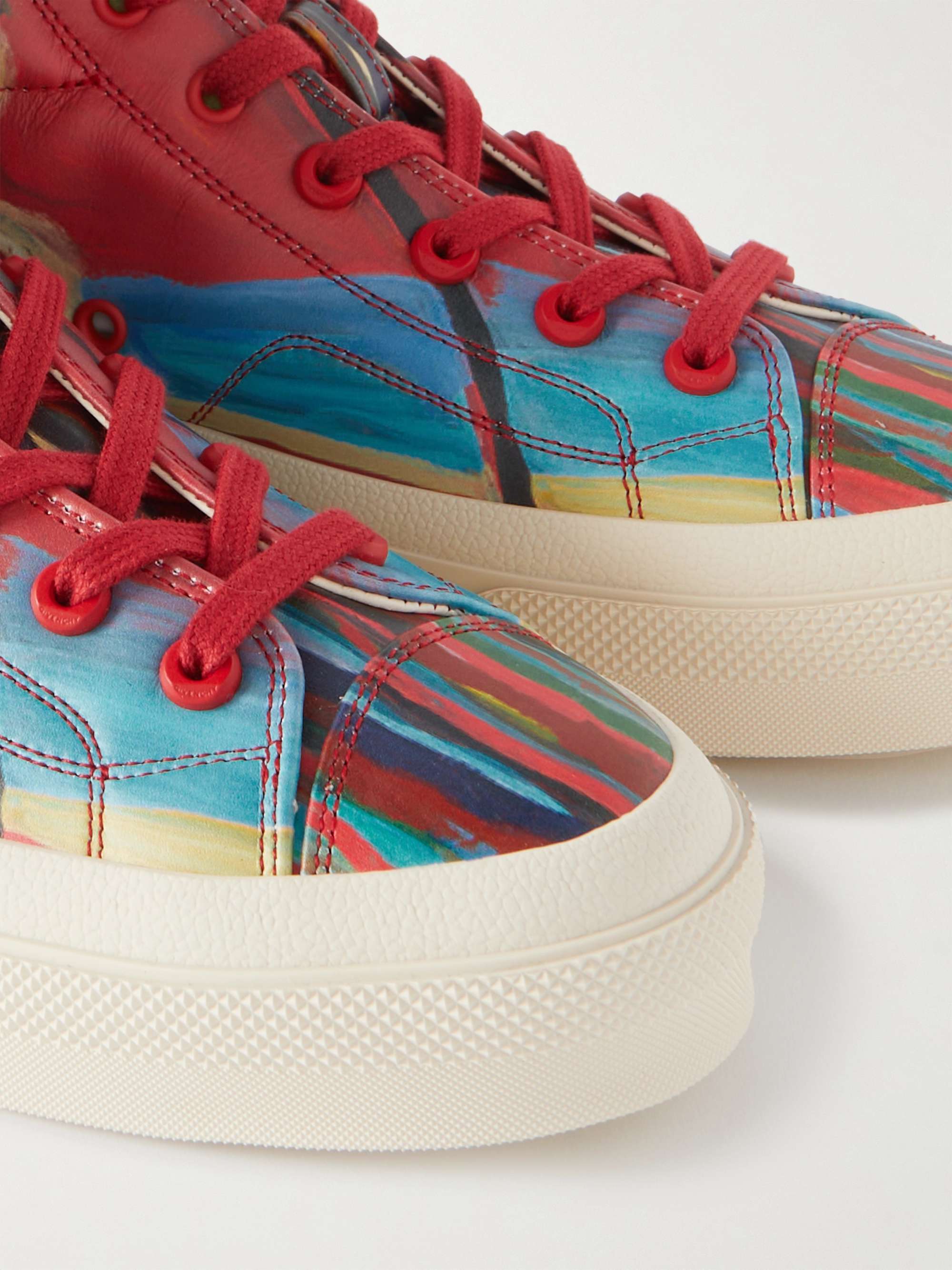 GIVENCHY + Josh Smith Printed Leather High-Top Sneakers