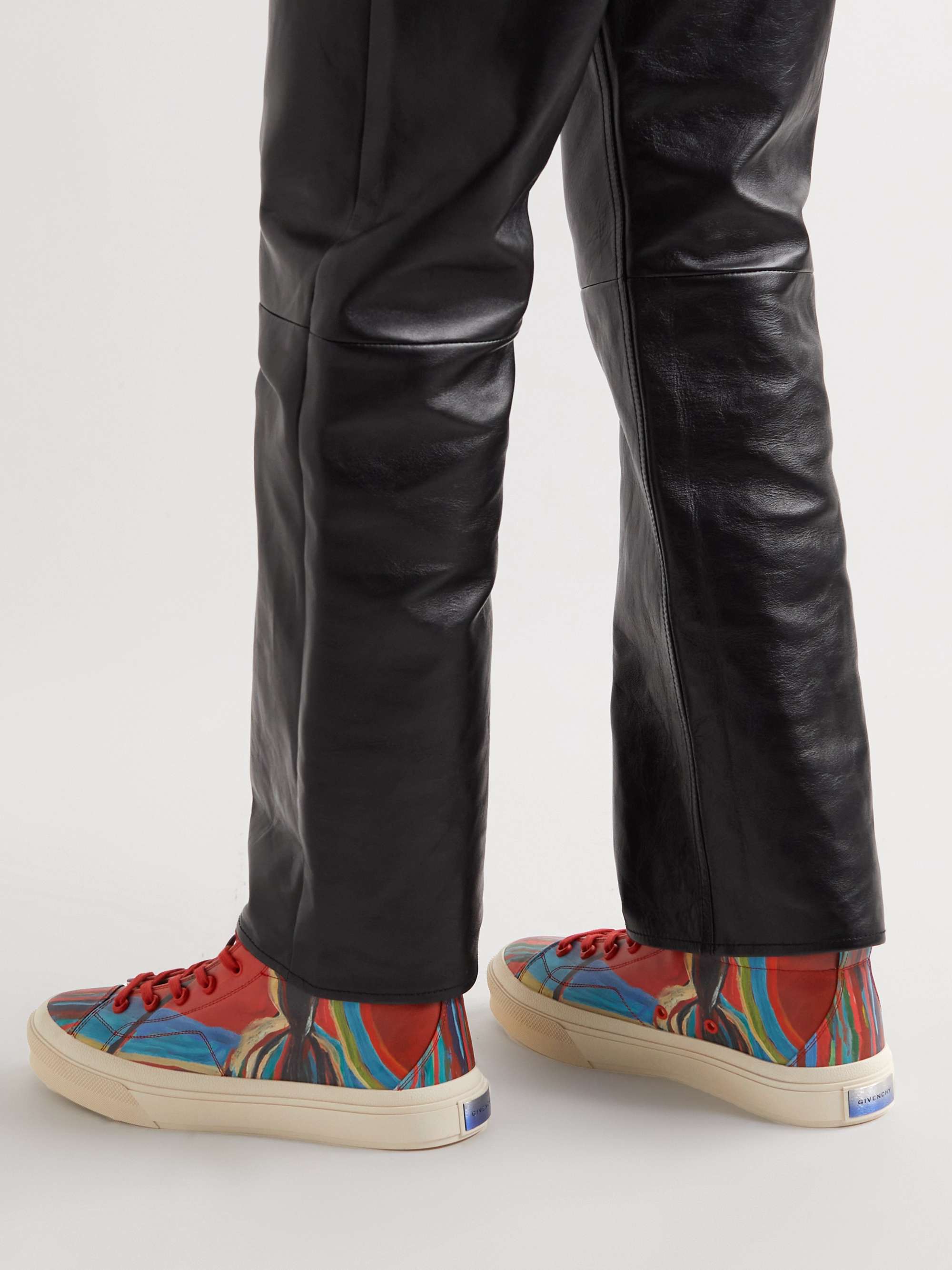 GIVENCHY + Josh Smith Printed Leather High-Top Sneakers