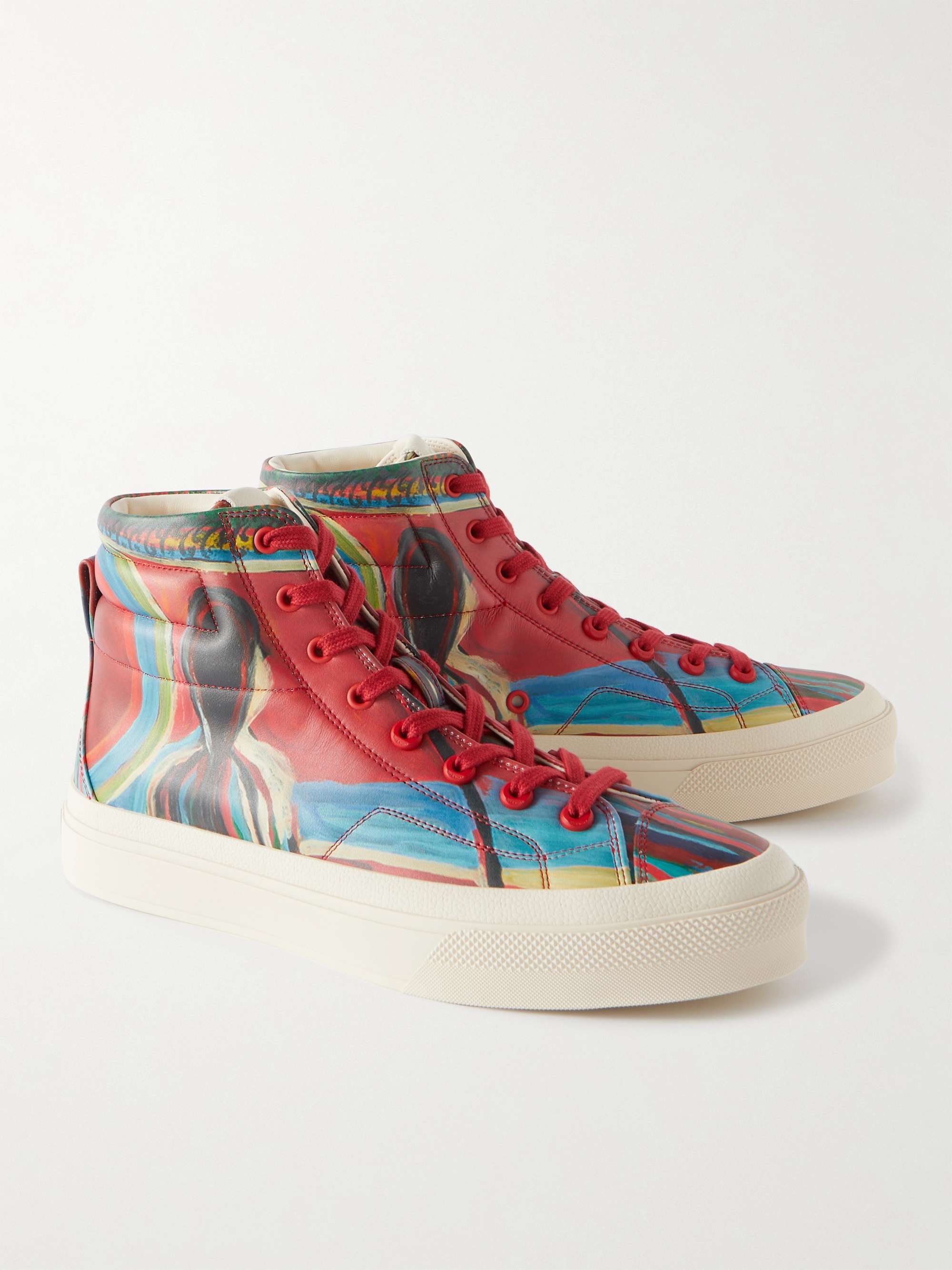 GIVENCHY + Josh Smith Printed Leather High-Top Sneakers