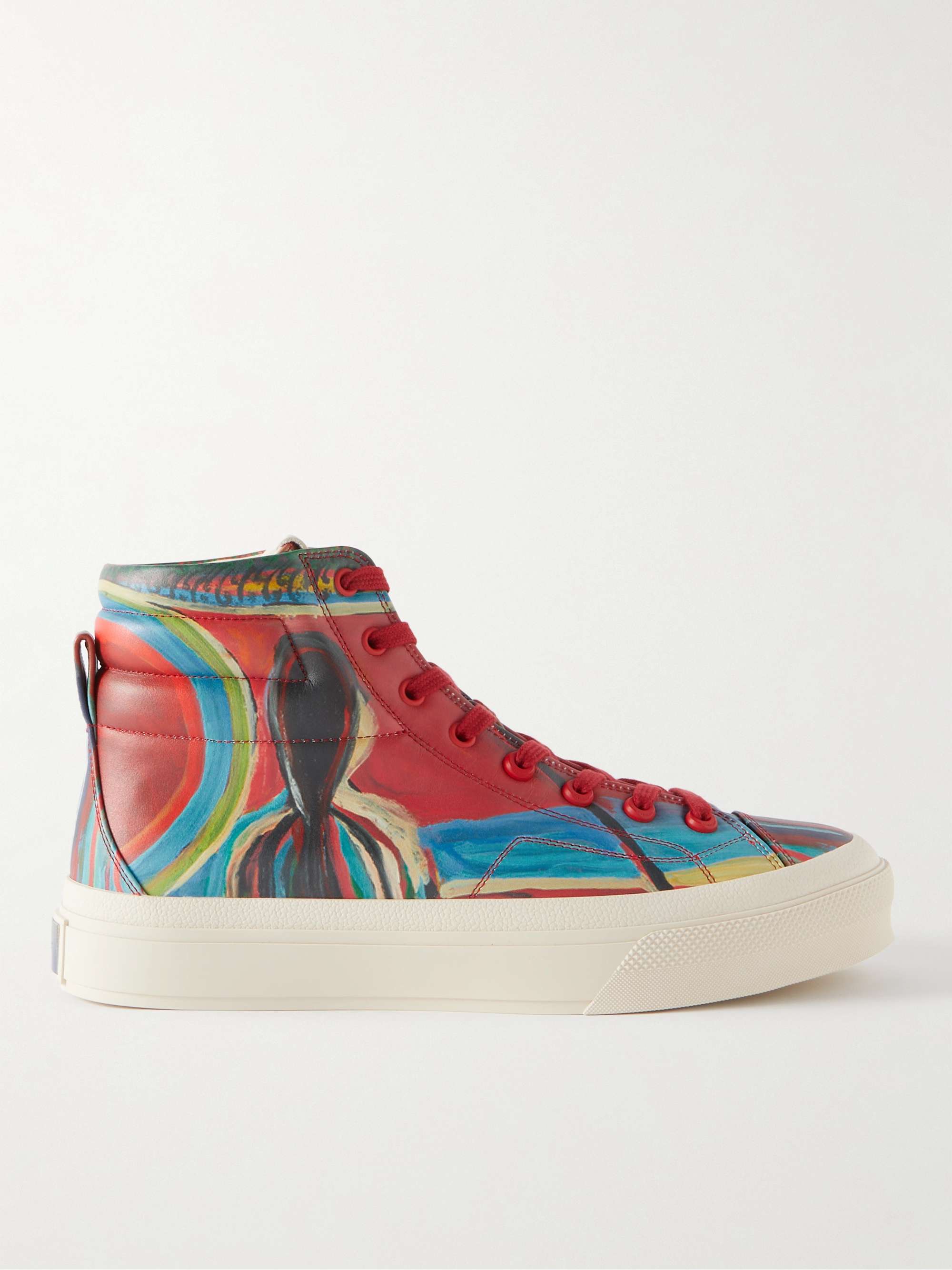 GIVENCHY + Josh Smith Printed Leather High-Top Sneakers