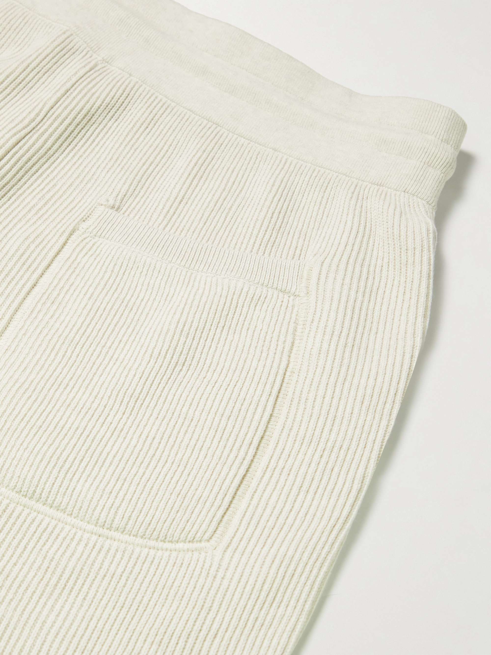 BRUNELLO CUCINELLI Tapered Ribbed Cotton Sweatpants
