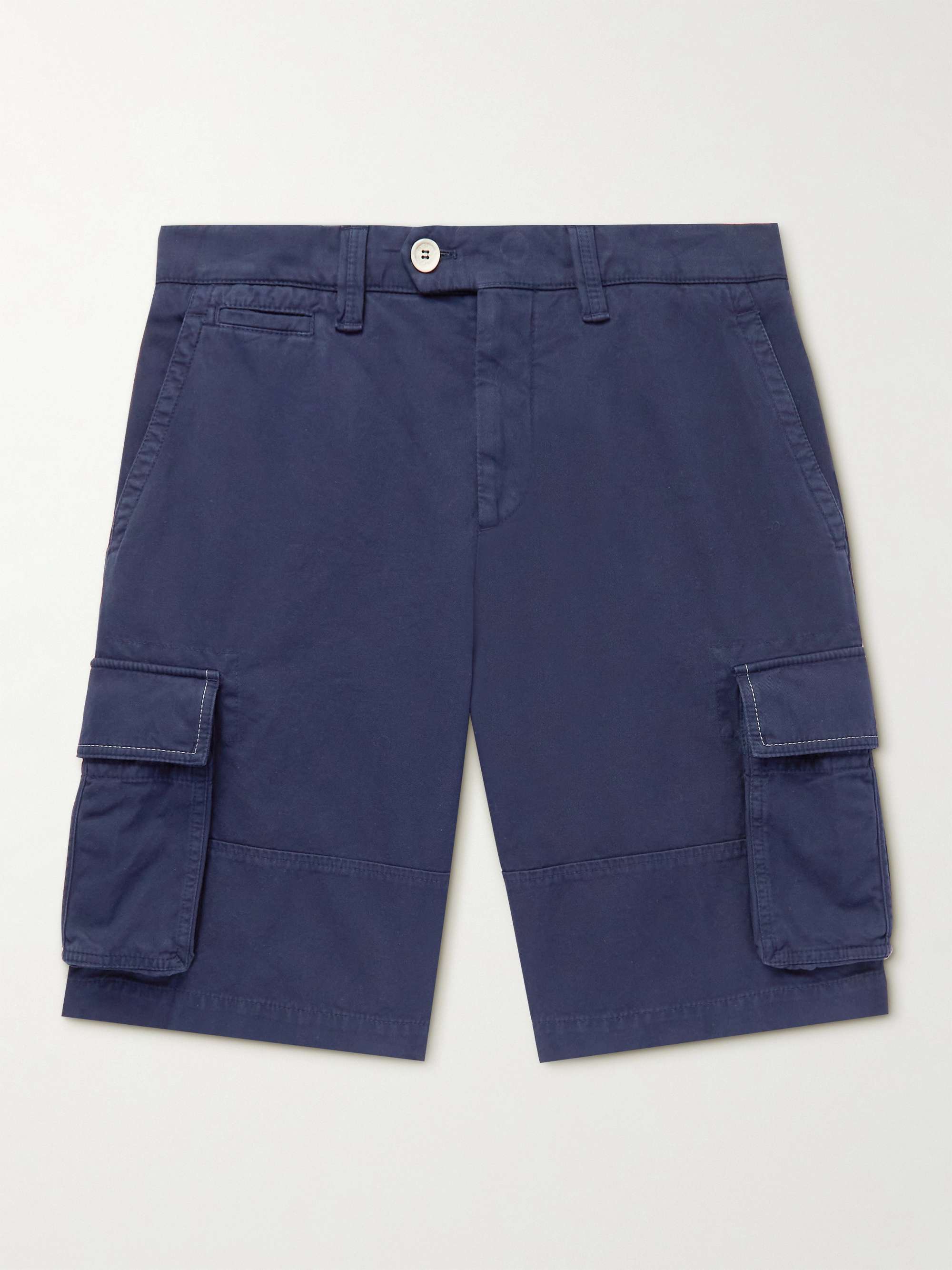 BRUNELLO CUCINELLI Straight-Leg Cotton-Gabardine Cargo Shorts for Men ...