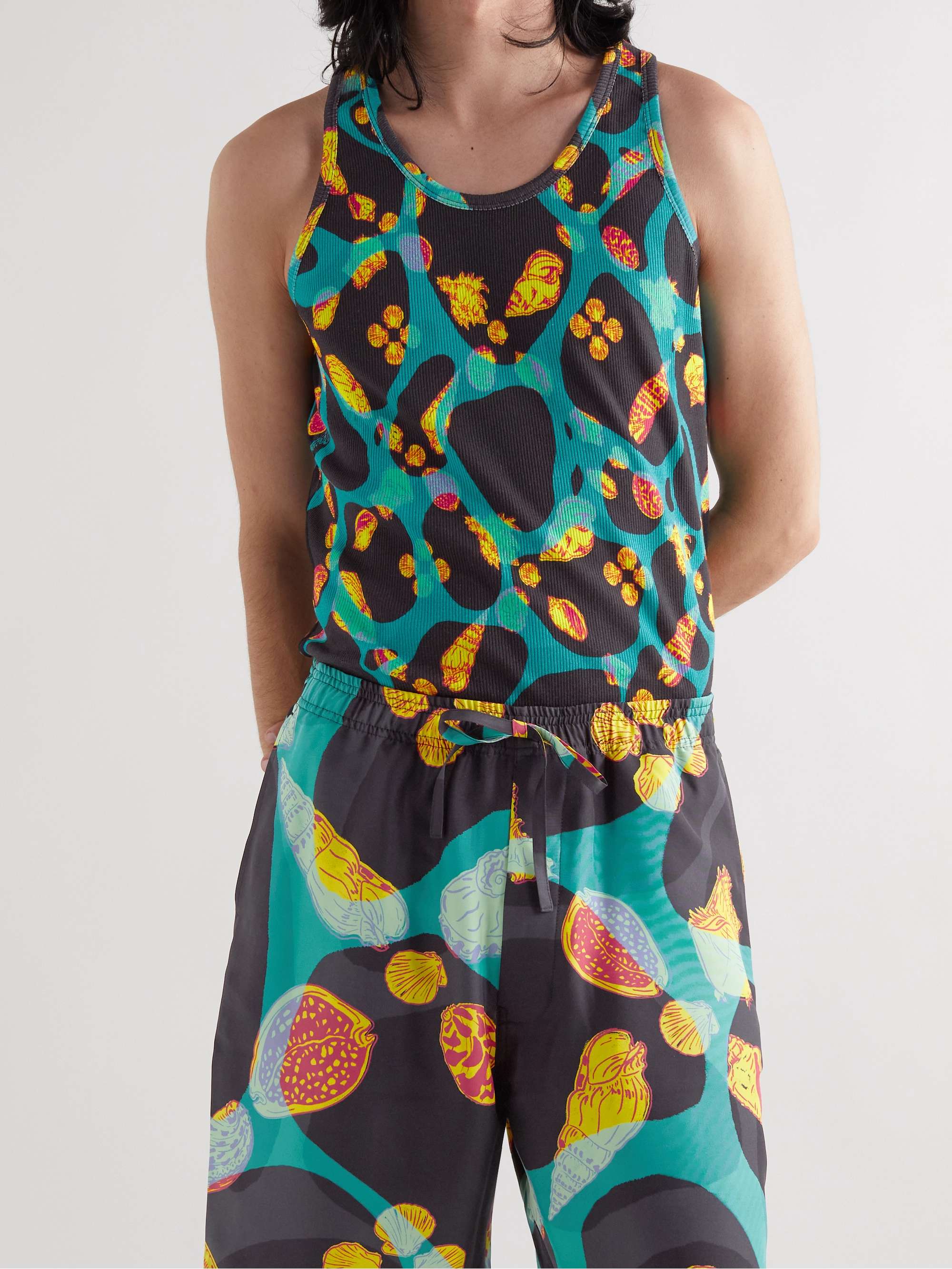 LOEWE + Paula's Ibiza Slim-Fit Printed Ribbed Stretch-Cotton Jersey Tank Top