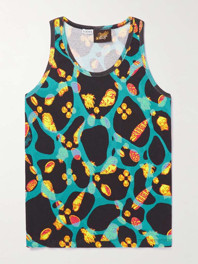 Loewe — + Paula's Ibiza Slim-Fit Printed Ribbed Stretch-Cotton Jersey Tank Top