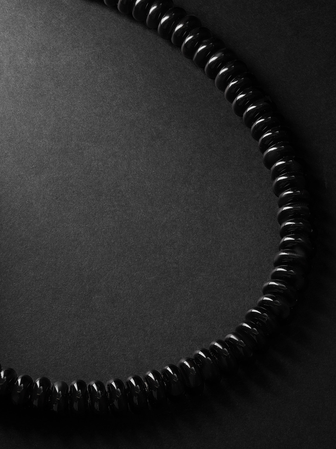 Lauren Rubinski Silver And Enamel Beaded Necklace In Black