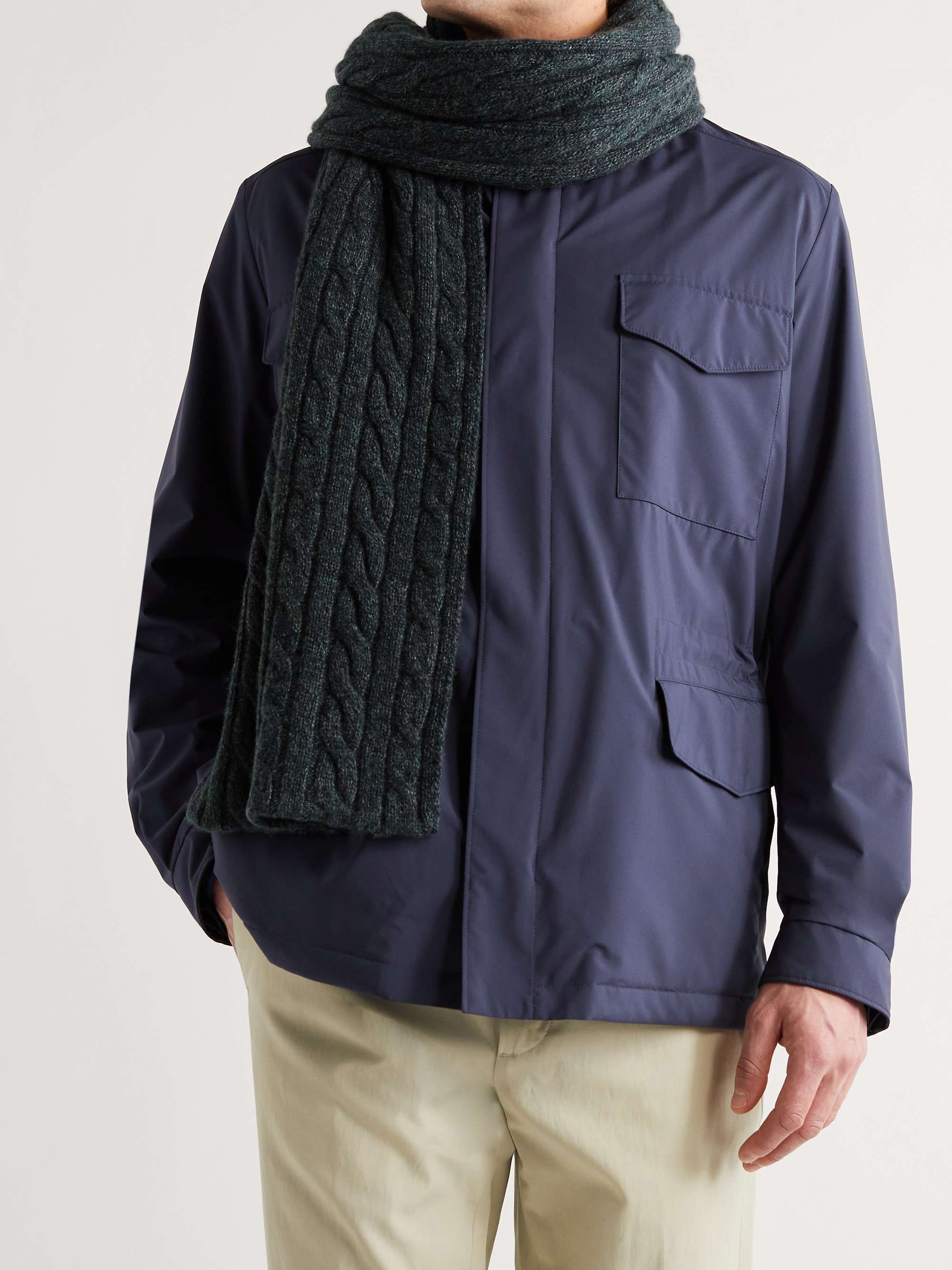 LORO PIANA Cable-Knit Baby Cashmere Scarf