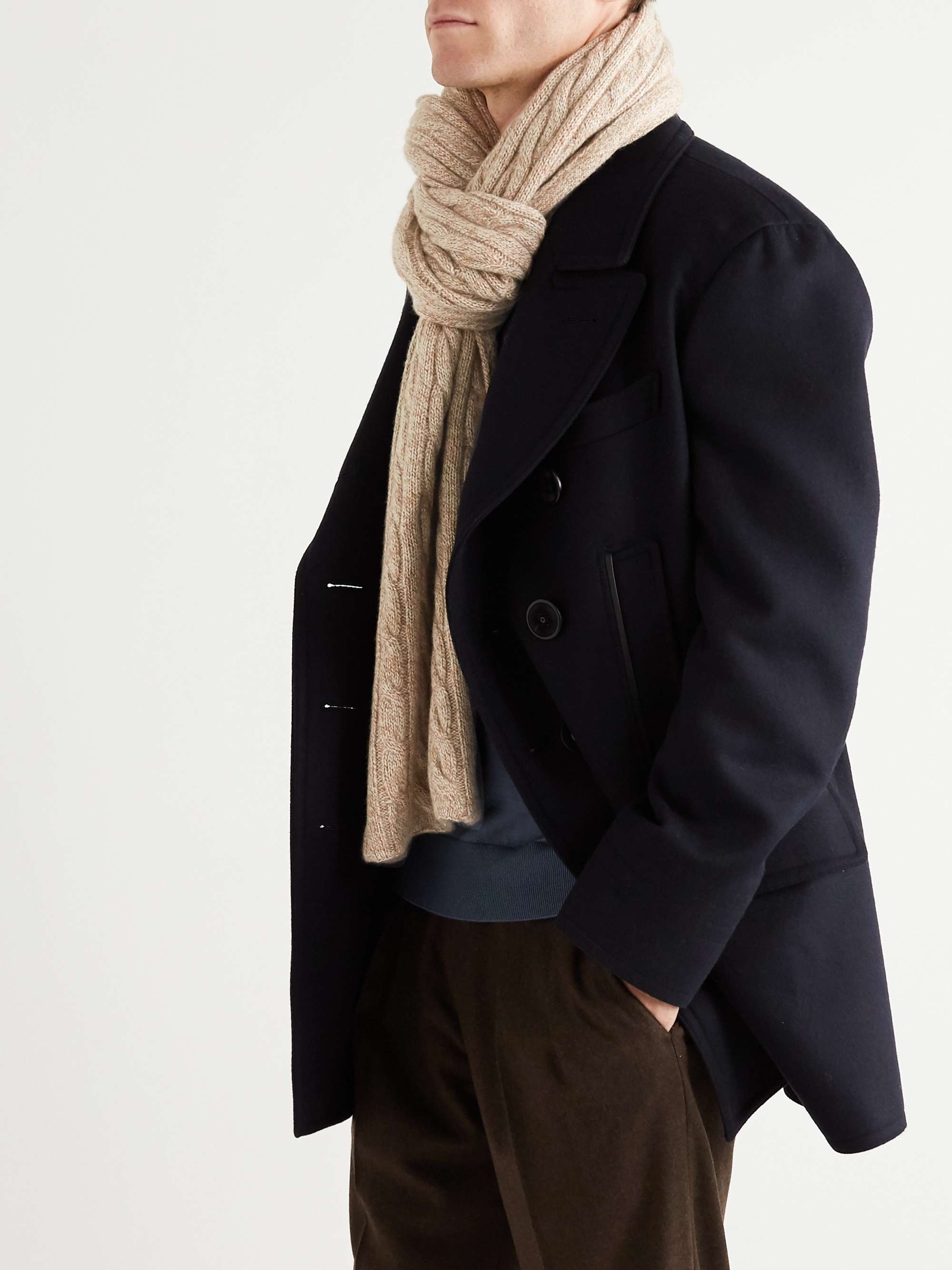 LORO PIANA Cable-Knit Baby Cashmere Scarf