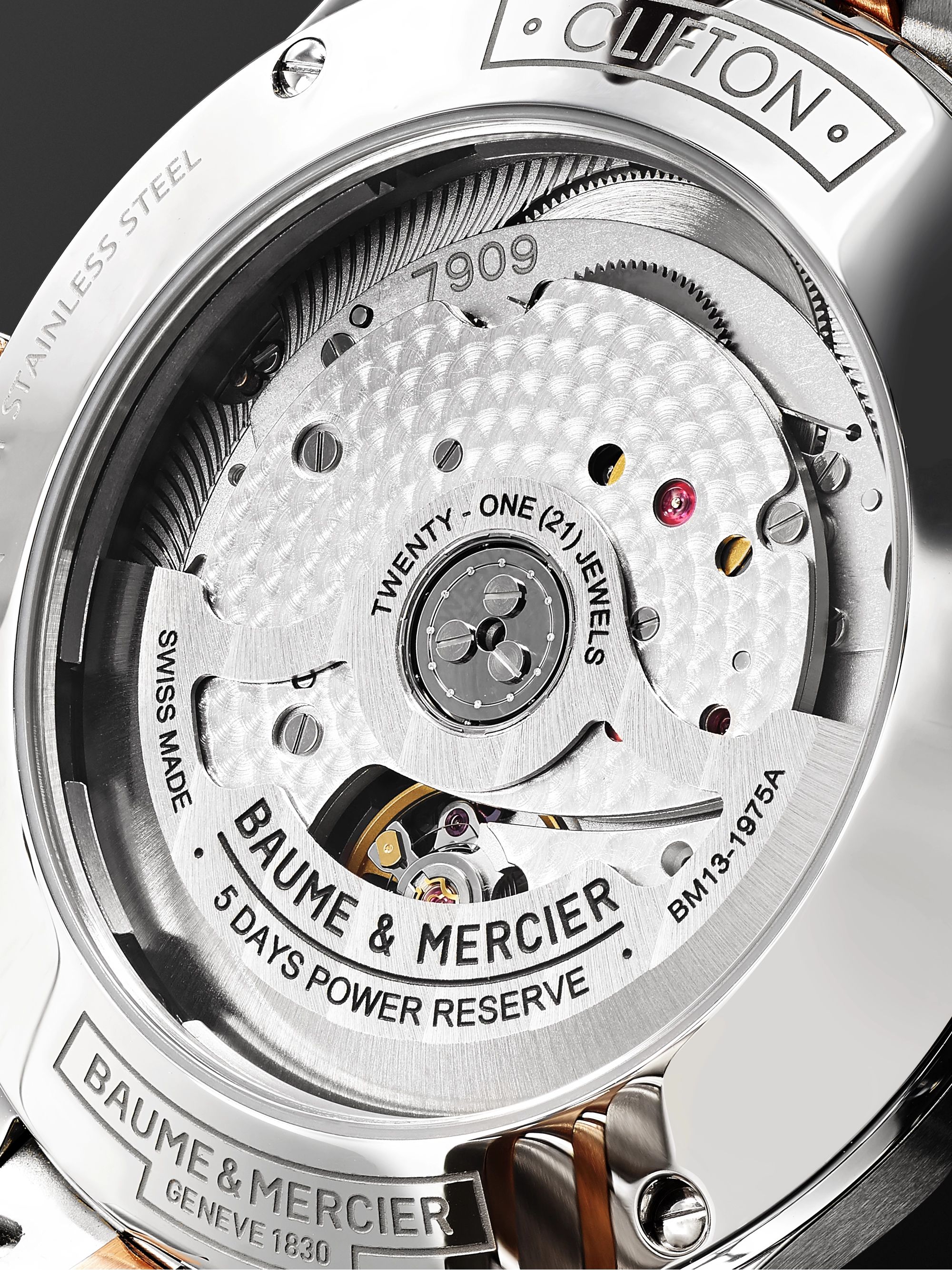 BAUME & MERCIER Clifton Baumatic Automatic Chronometer 40mm Stainless Steel and 18-Karat Rose Gold-Capped Watch, Ref. No. M0A10458