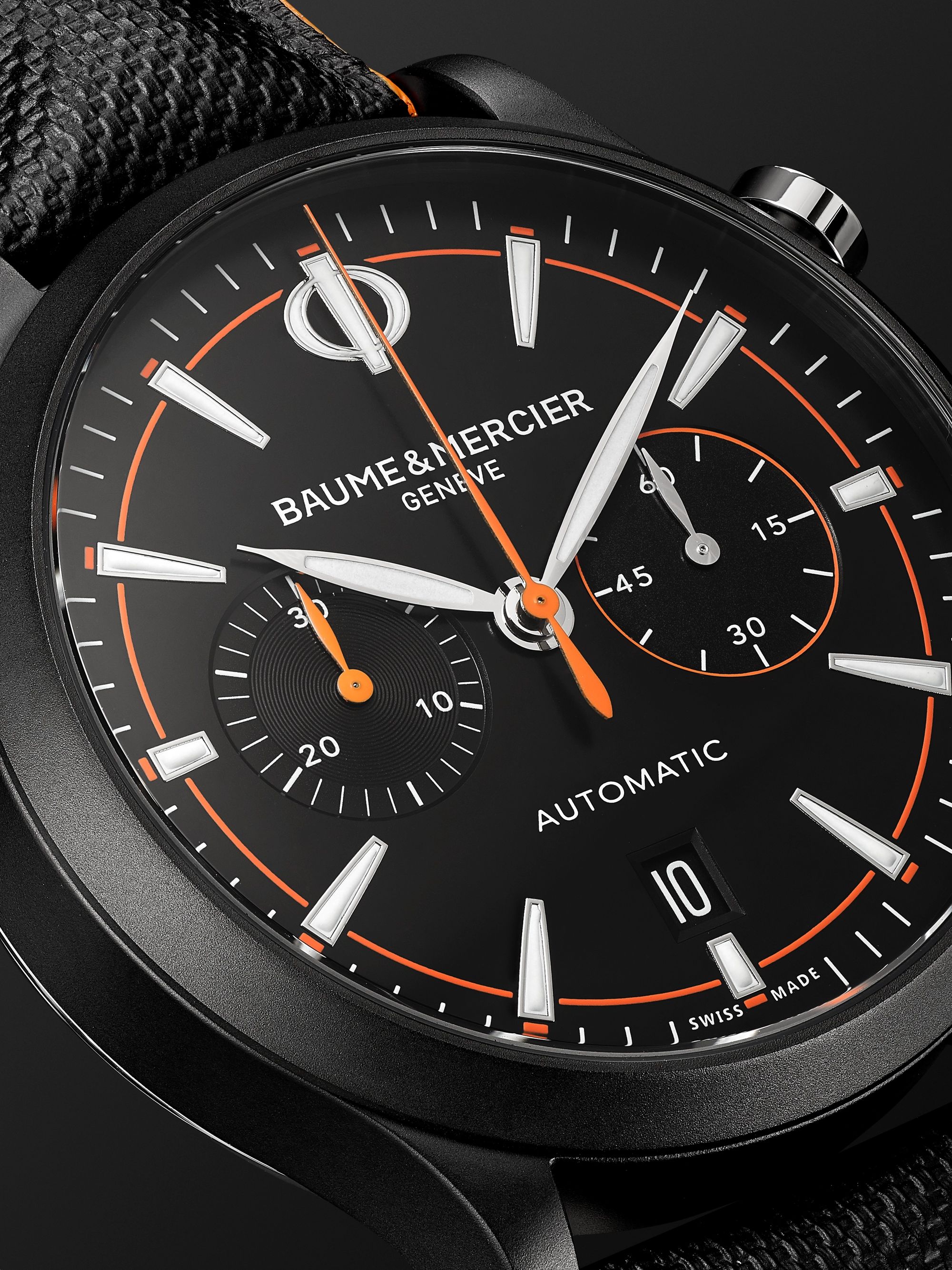 BAUME & MERCIER Capeland Automatic Chronograph 42mm Stainless Steel and Leather Watch, Ref. No. M0A10452