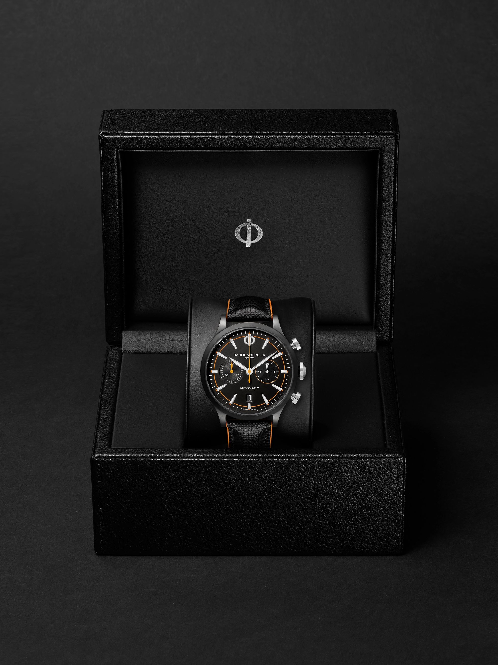 BAUME & MERCIER Capeland Automatic Chronograph 42mm Stainless Steel and Leather Watch, Ref. No. M0A10452