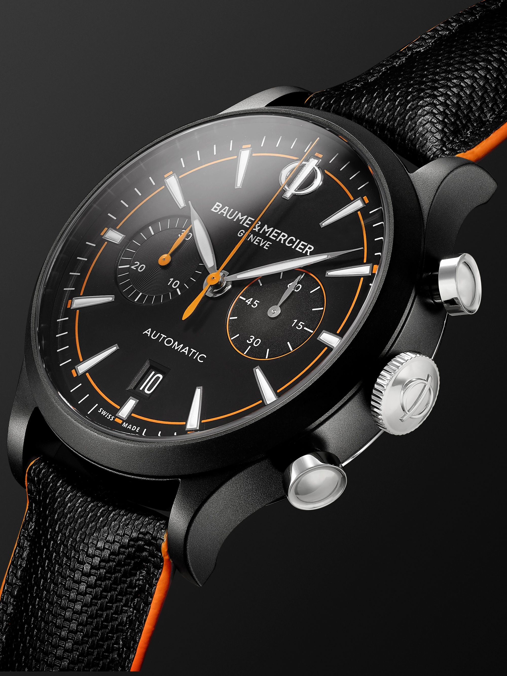 BAUME & MERCIER Capeland Automatic Chronograph 42mm Stainless Steel and Leather Watch, Ref. No. M0A10452