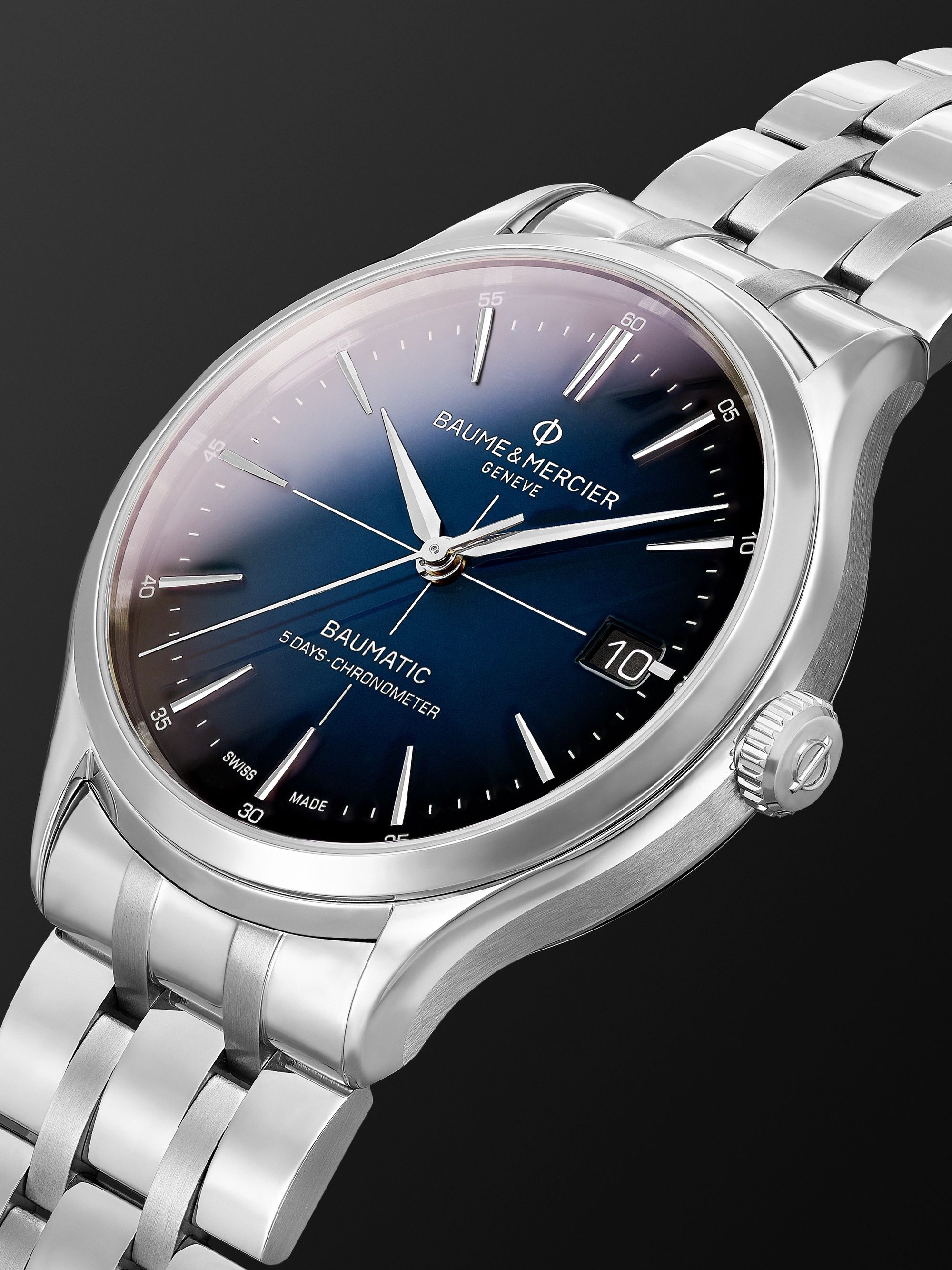BAUME & MERCIER Clifton Baumatic Automatic Chronometer 40mm Stainless Steel Watch, Ref. No. M0A10468