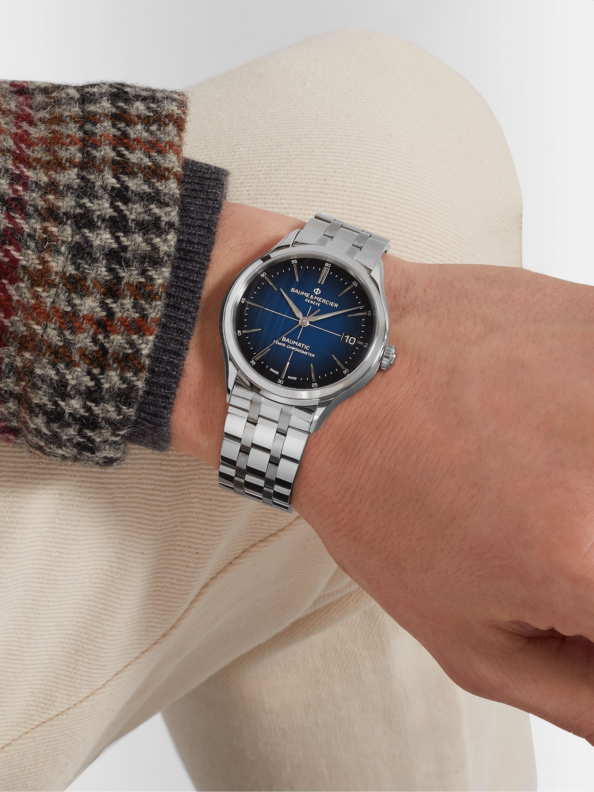BAUME & MERCIER Clifton Baumatic Automatic Chronometer 40mm Stainless Steel Watch, Ref. No. M0A10468