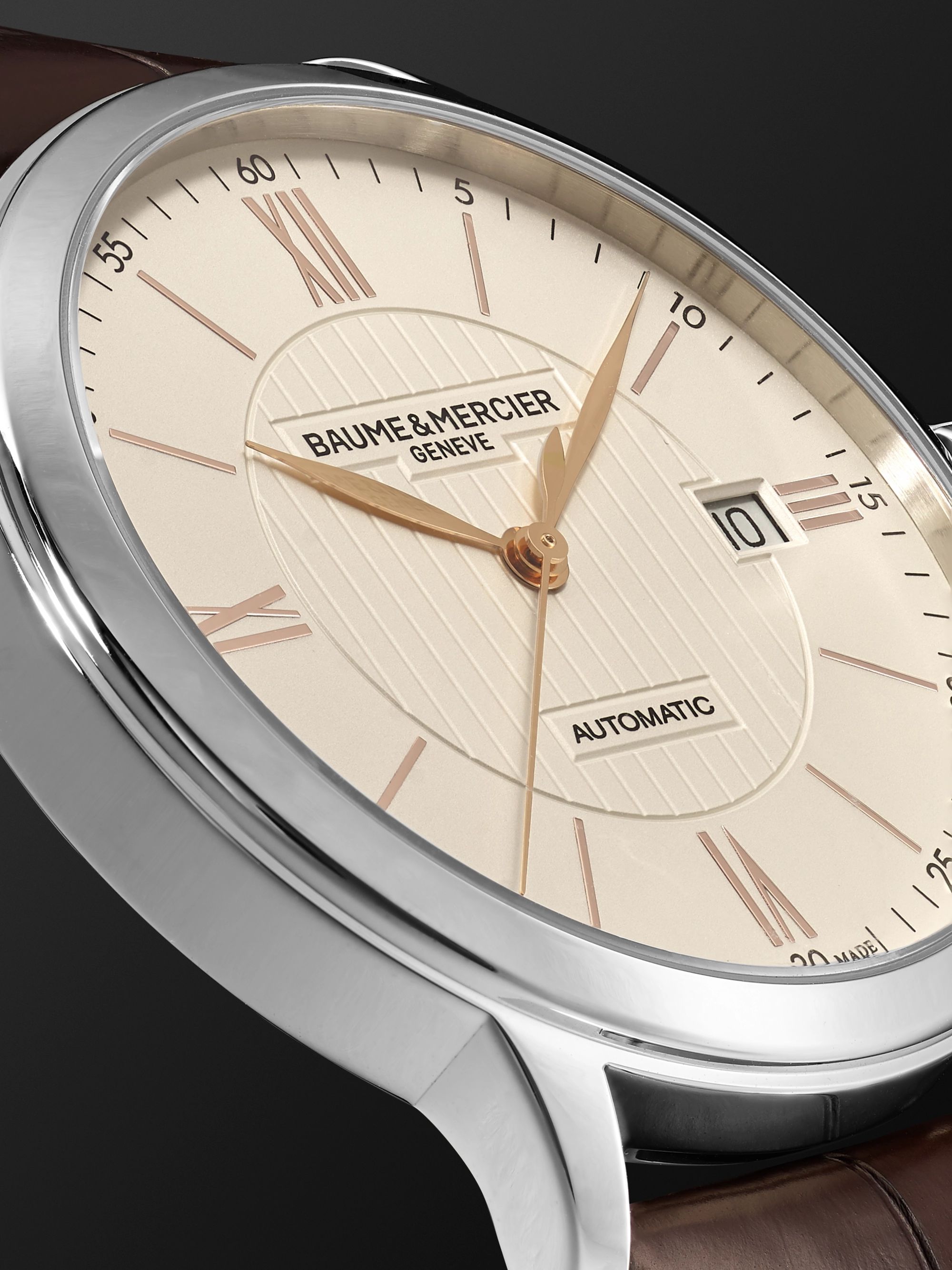 BAUME & MERCIER Classima Automatic 40mm Stainless Steel and Alligator Watch, Ref. No. 10263
