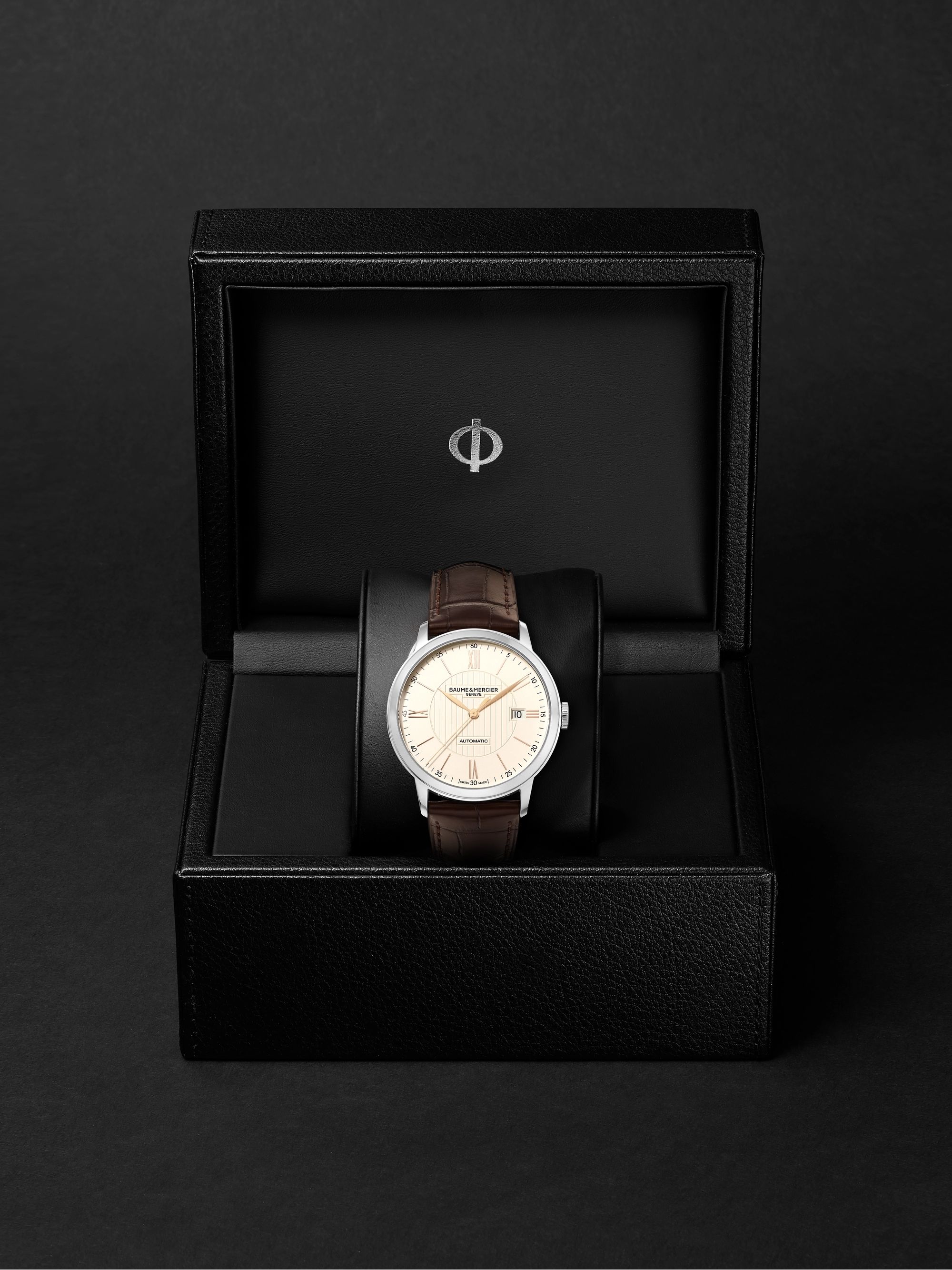 BAUME & MERCIER Classima Automatic 40mm Stainless Steel and Alligator Watch, Ref. No. 10263