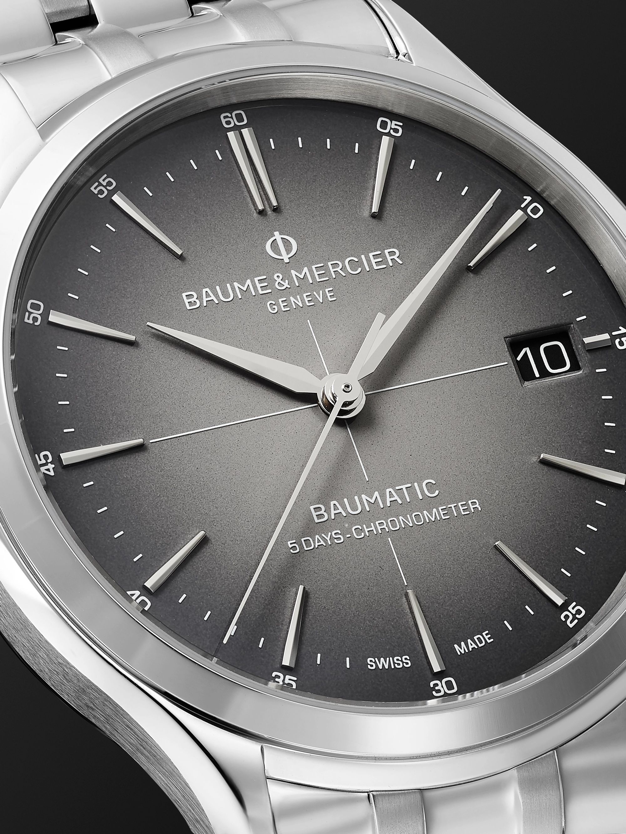 BAUME & MERCIER Clifton Baumatic Automatic Chronometer 40mm Stainless Steel Watch, Ref. No. M0A10551