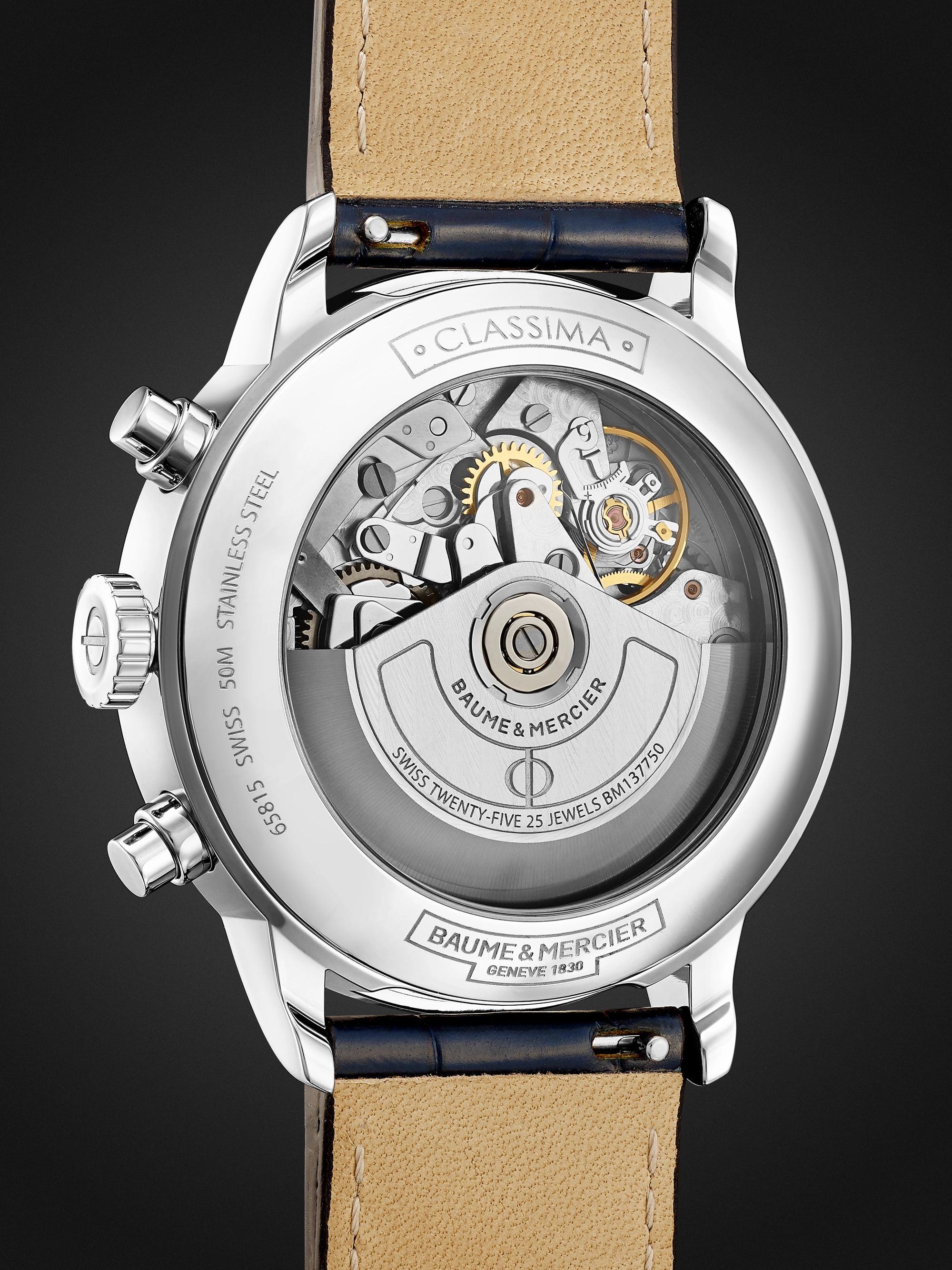 BAUME & MERCIER Classima Automatic Chronograph 42mm Steel and Alligator Watch, Ref. No. M0A10330