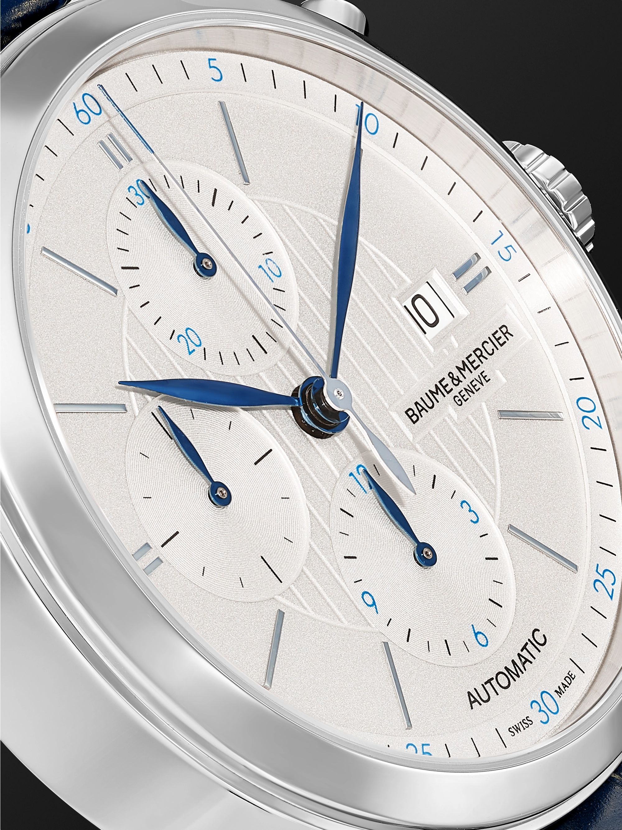BAUME & MERCIER Classima Automatic Chronograph 42mm Steel and Alligator Watch, Ref. No. M0A10330