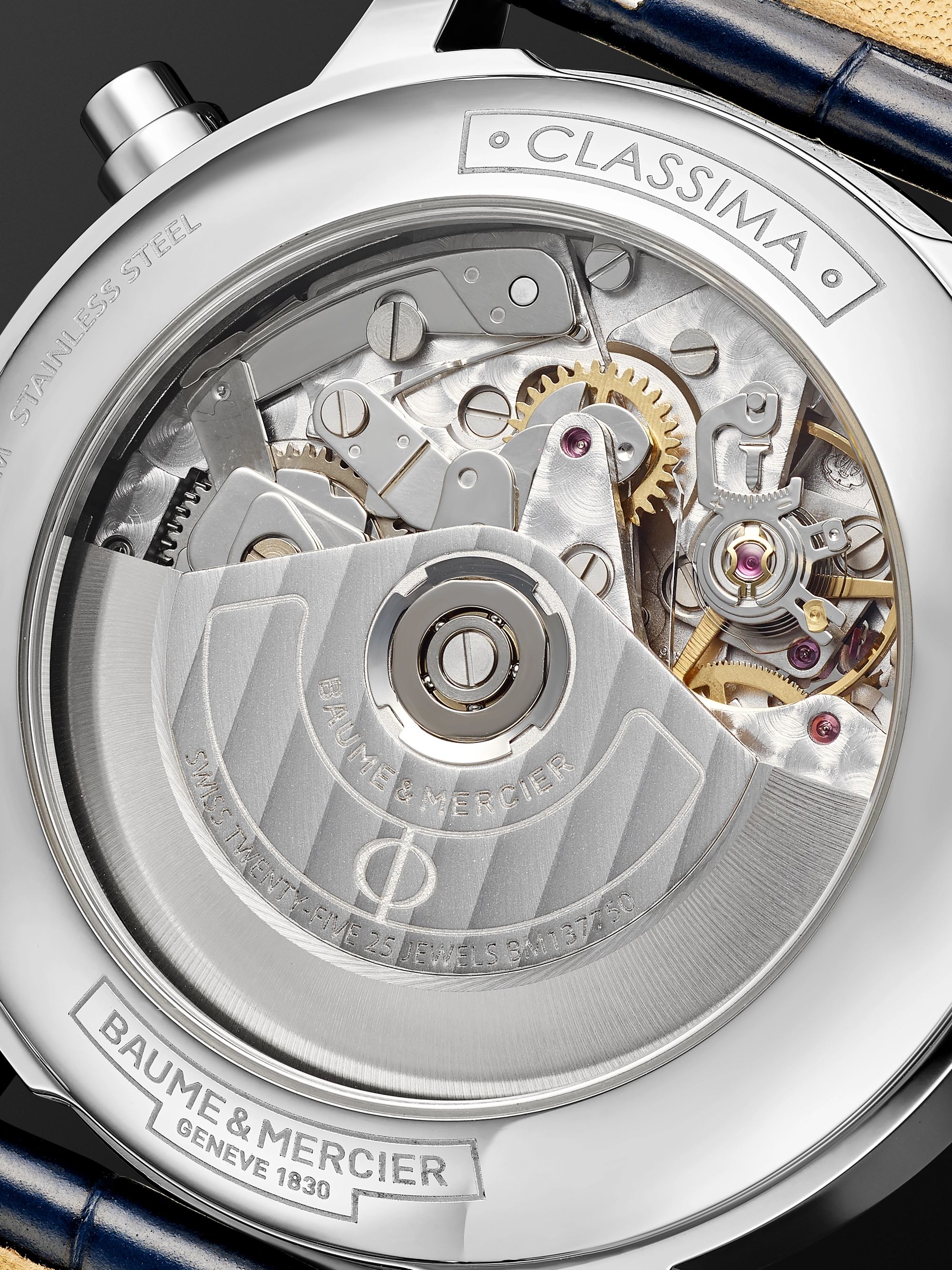BAUME & MERCIER Classima Automatic Chronograph 42mm Steel and Alligator Watch, Ref. No. M0A10330