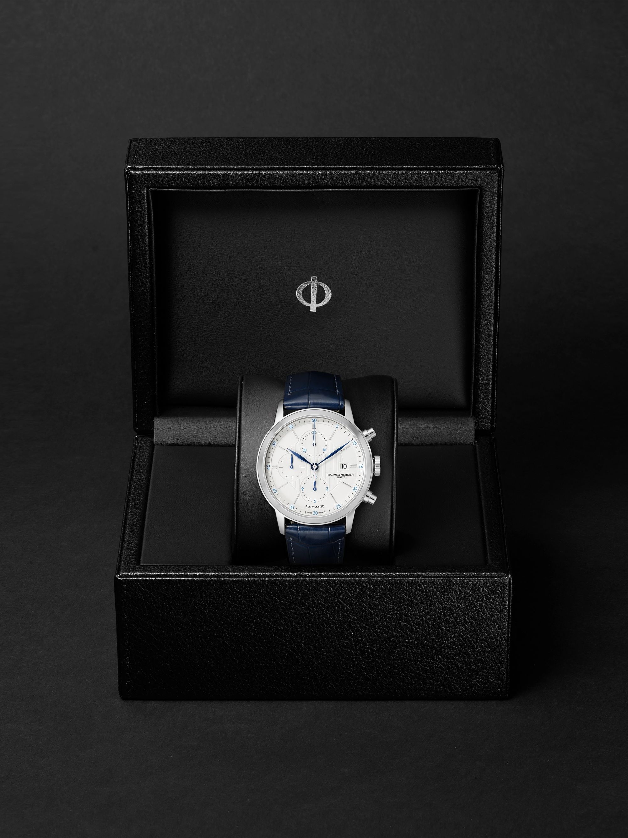 BAUME & MERCIER Classima Automatic Chronograph 42mm Steel and Alligator Watch, Ref. No. M0A10330