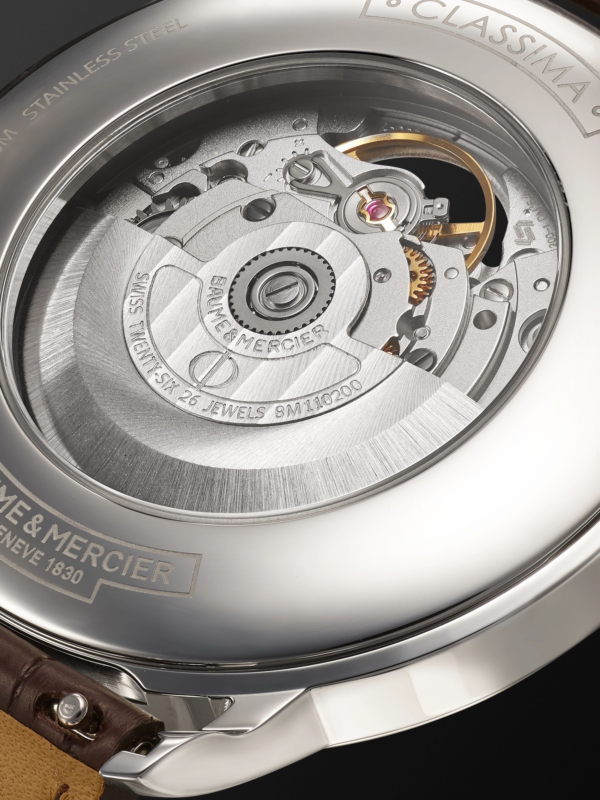 BAUME & MERCIER Classima Automatic Open Balance 42mm Stainless Steel and Alligator Watch, Ref. No. MOA10524