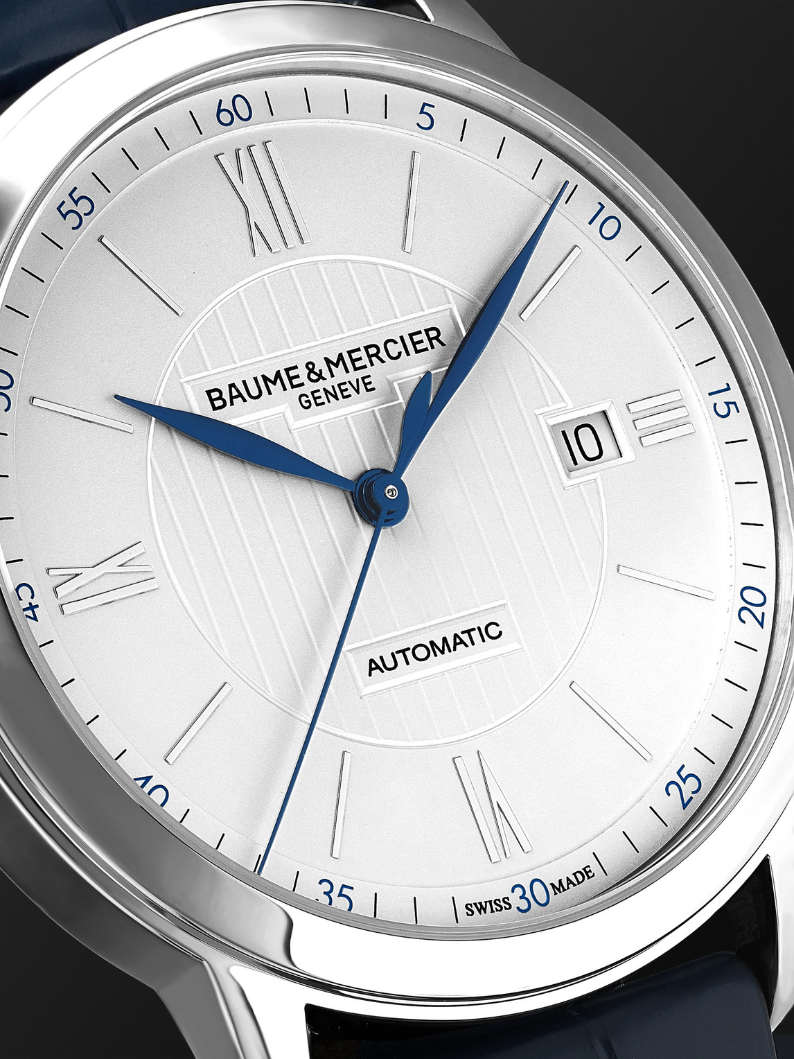 Shop Baume & Mercier Classima Automatic 42mm Stainless Steel And Alligator Watch, Ref. No. 10333 In Silver
