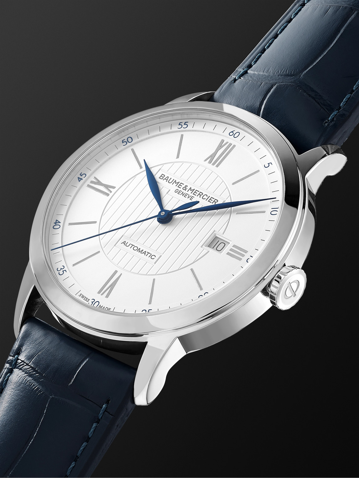  Baume & Mercier - Classima Automatic 42mm Stainless Steel And Alligator Watch, Ref. No. 10333 - Men - White 