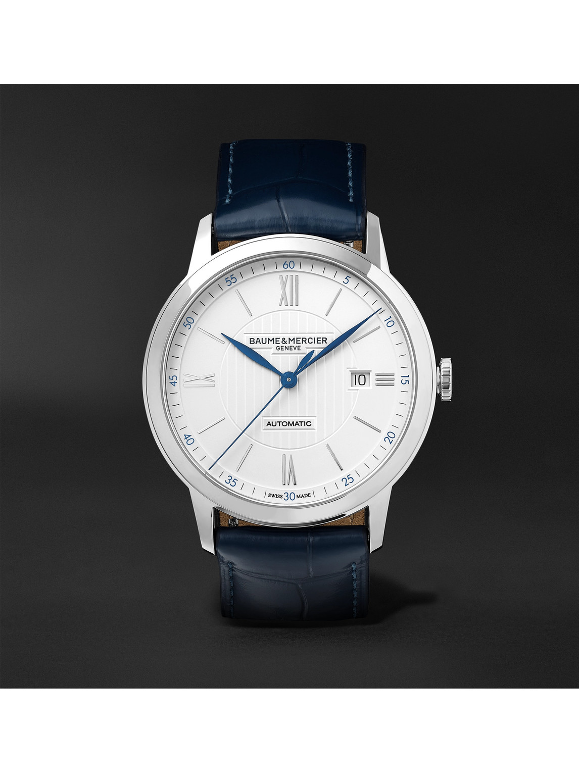 Baume & Mercier Classima Automatic 42mm Stainless Steel And Alligator Watch, Ref. No. 10333 In Silver