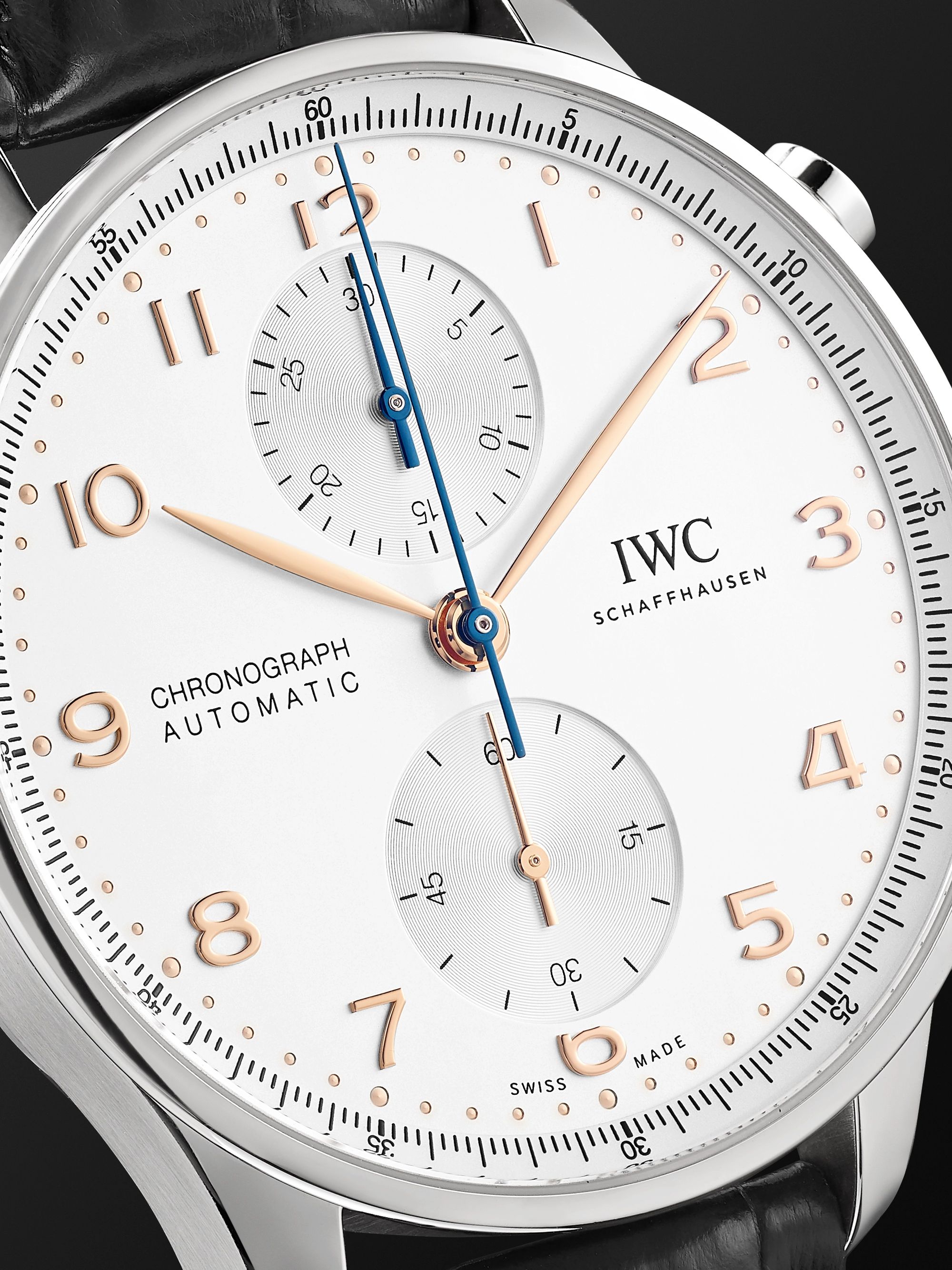 IWC SCHAFFHAUSEN Portugieser Automatic Chronograph 41mm Stainless Steel and Alligator Watch, Ref. No. IW371604