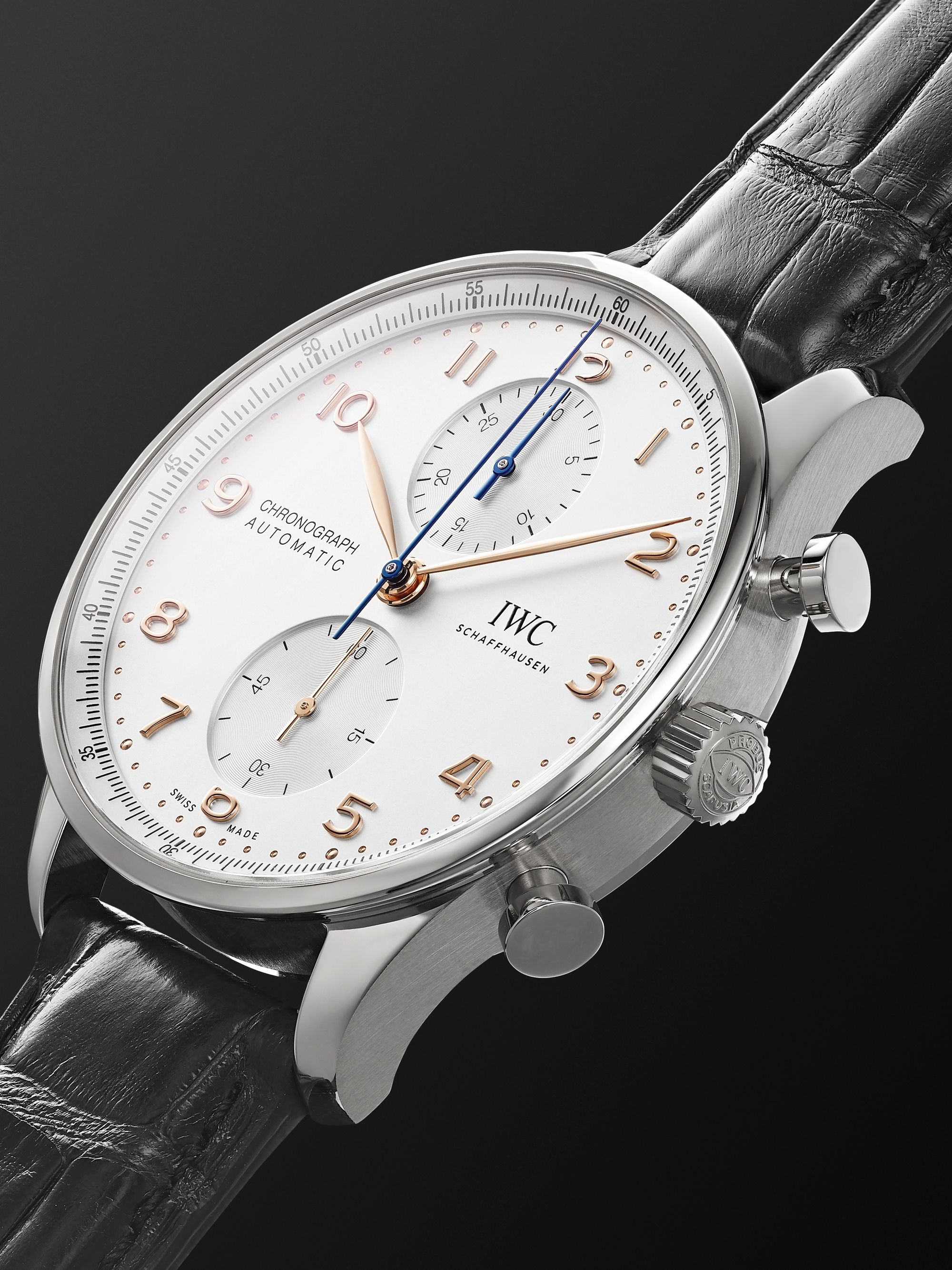IWC SCHAFFHAUSEN Portugieser Automatic Chronograph 41mm Stainless Steel and Alligator Watch, Ref. No. IW371604