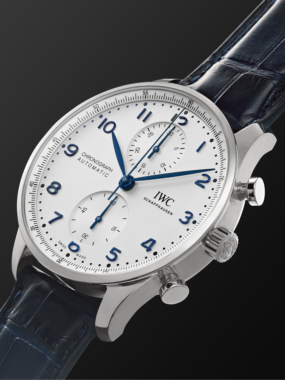  Iwc Schaffhausen - Portugieser Automatic Chronograph 41mm Stainless Steel And Alligator Watch, Ref. No. Iw371605 - Men - Silver 
