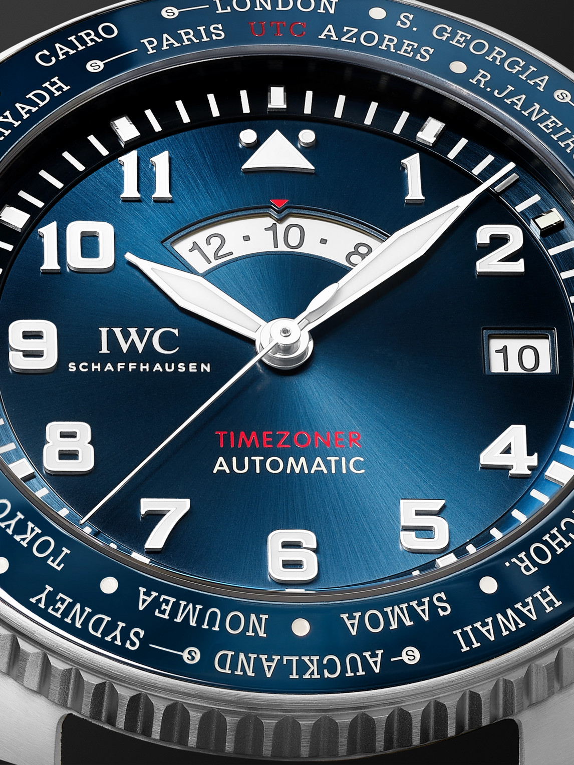 Shop Iwc Schaffhausen Pilot's Watch Timezoner Le Petit Prince Limited Edition Automatic 46mm Stainless Steel And Leather W In Blue