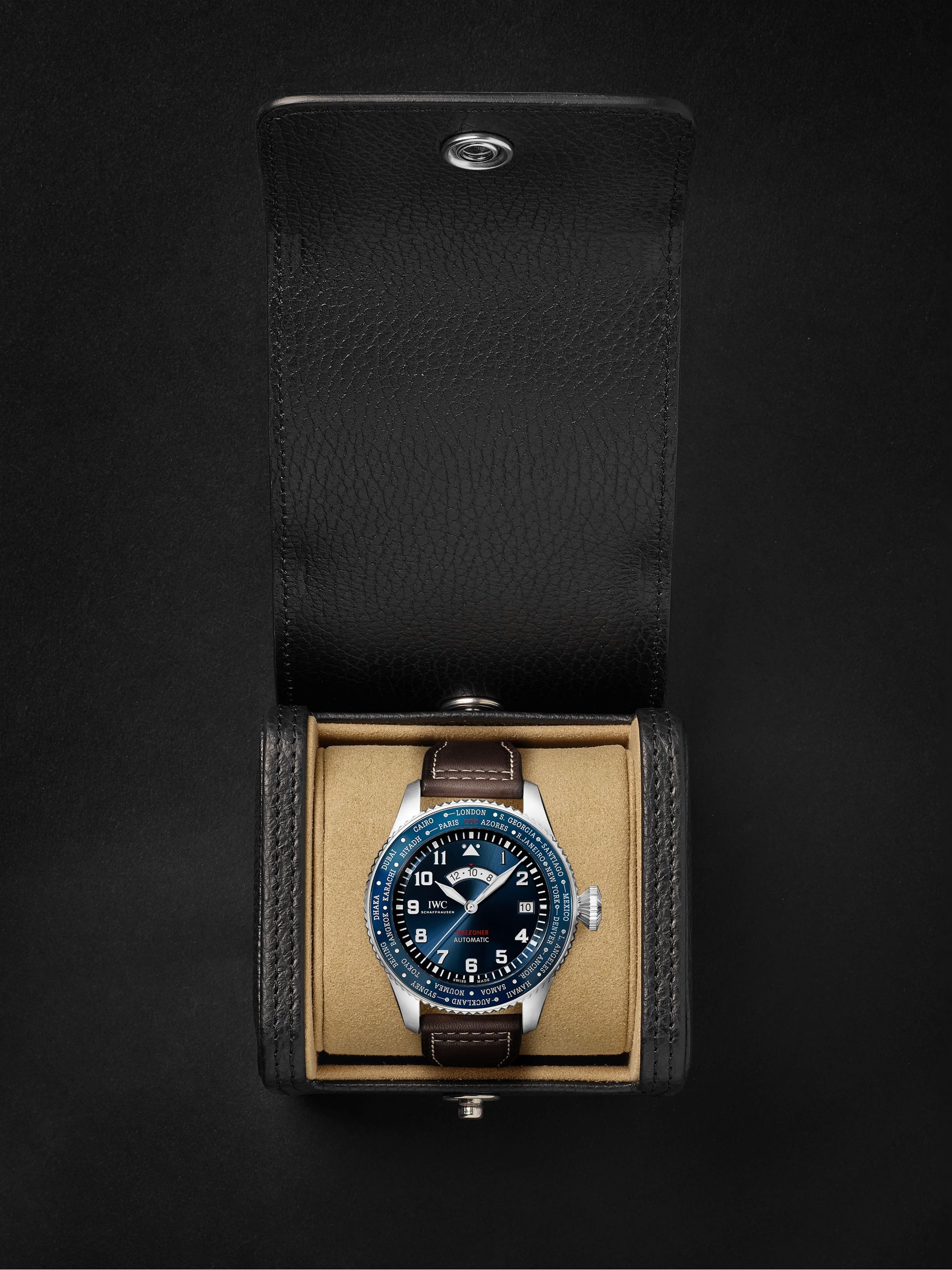 IWC SCHAFFHAUSEN Pilot’s Watch Timezoner Le Petit Prince Limited Edition Automatic 46mm Stainless Steel and Leather Watch, Ref. No. IW395503