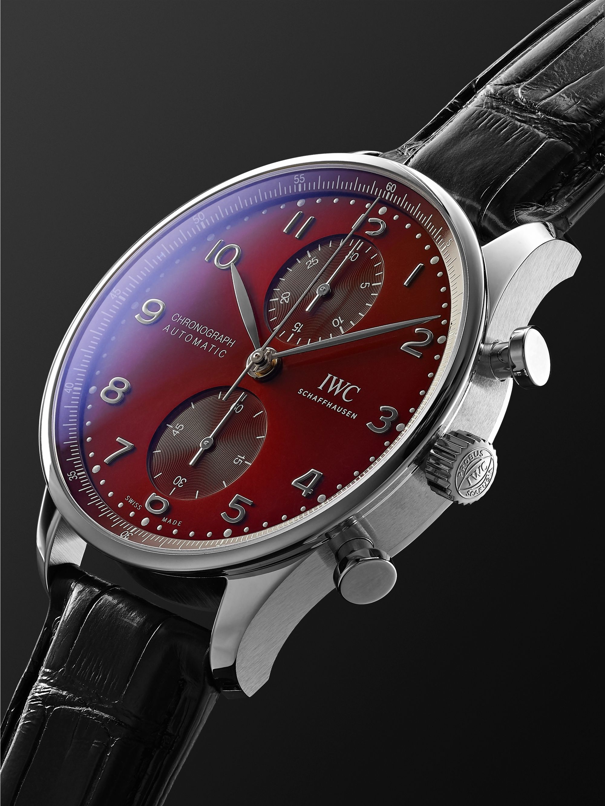 IWC SCHAFFHAUSEN Portugieser Automatic Chronograph 41mm Stainless Steel and Alligator Watch, Ref. No. IW371616