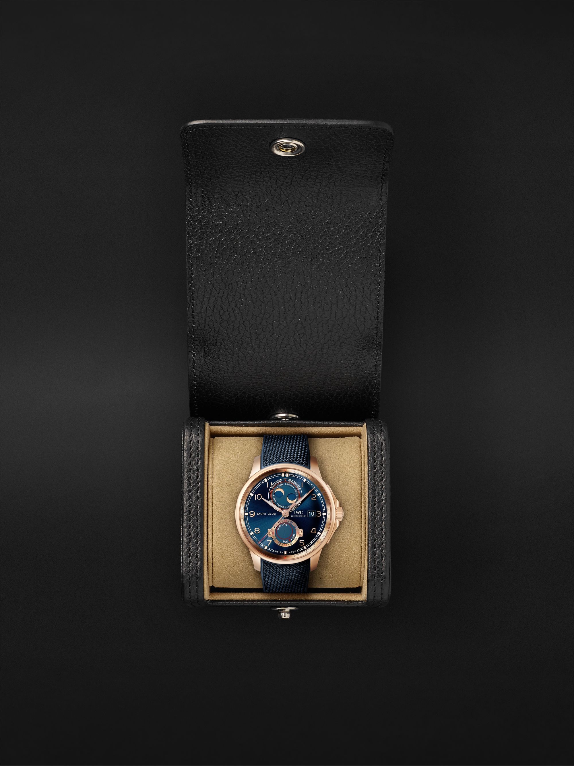 IWC SCHAFFHAUSEN Portugieser Yacht Club Moon & Tide Automatic Chronograph 44.6mm 18-Karat Red Gold and Rubber Watch, Ref. No. IW344001