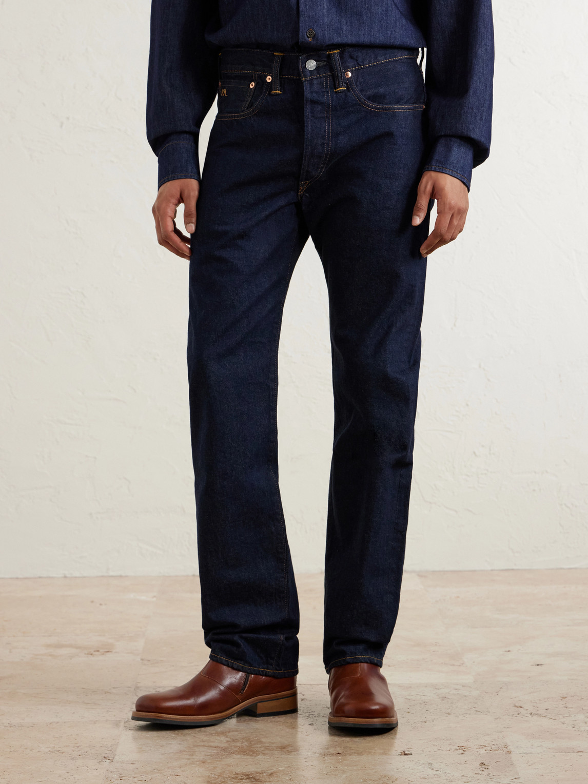 Straight-Leg Selvedge Denim Jeans