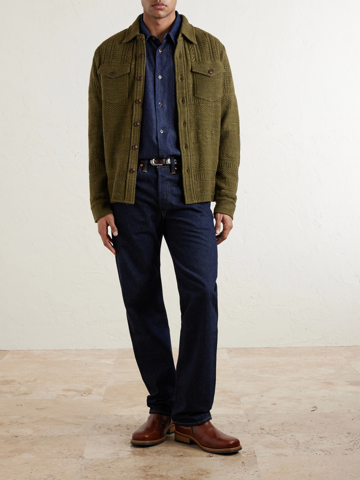 Straight-Leg Selvedge Denim Jeans