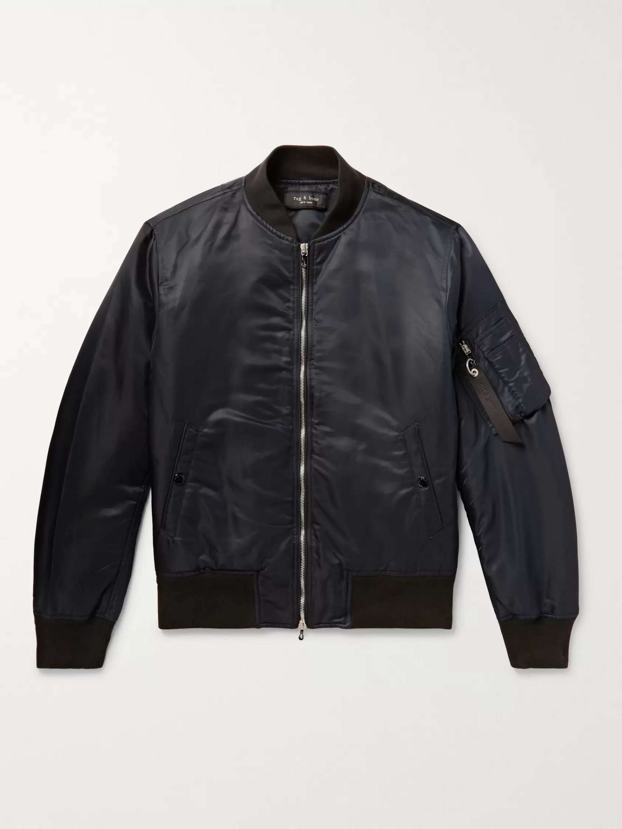 OFF-WHITE Tyre Moon Appliquéd Wool-Blend and Leather Varsity