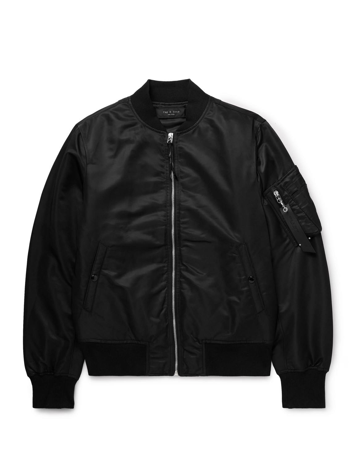 Rag & Bone Icons Manston Nylon Bomber Jacket In Black