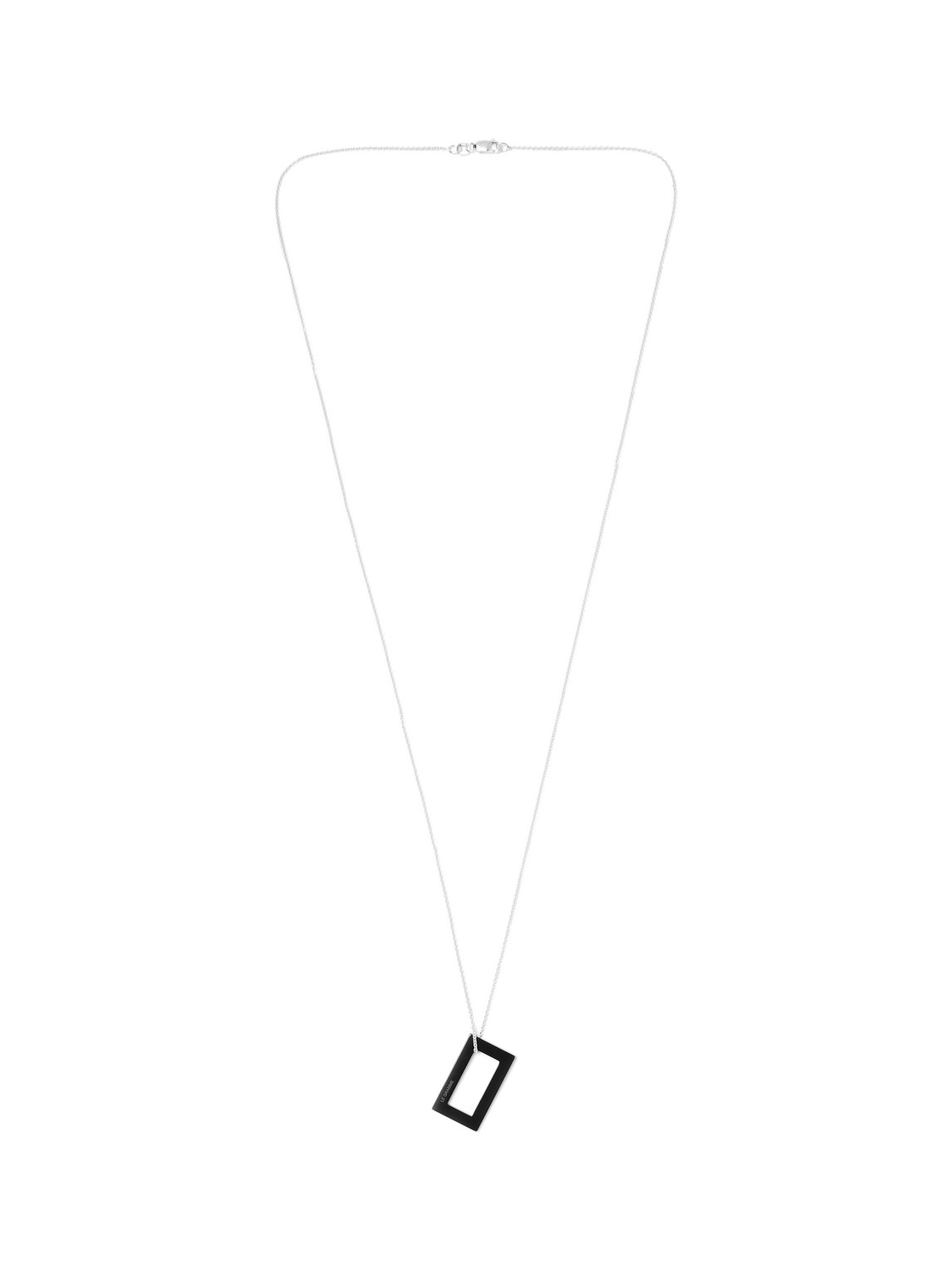 Shop Le Gramme 21/10ths Sterling Silver And Ceramic Necklace In Black