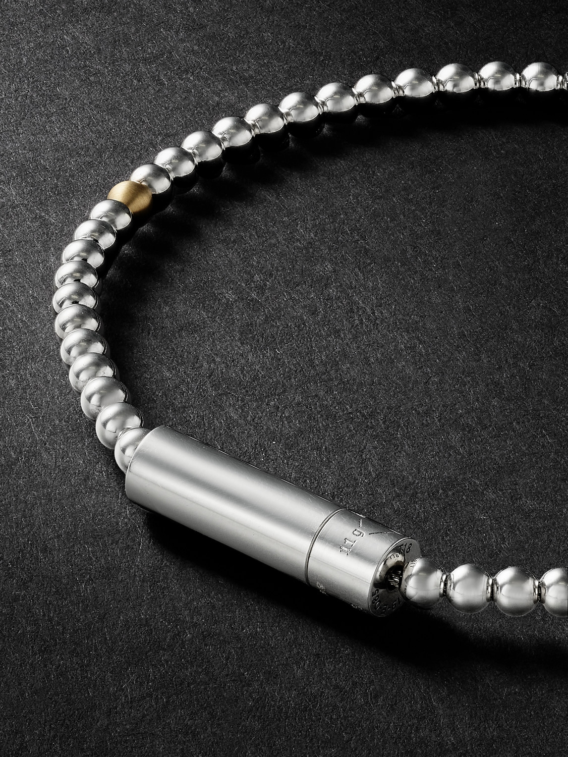 Le Gramme Le 11 Sterling Silver And 18-karat Gold Beaded Bracelet In Silver
