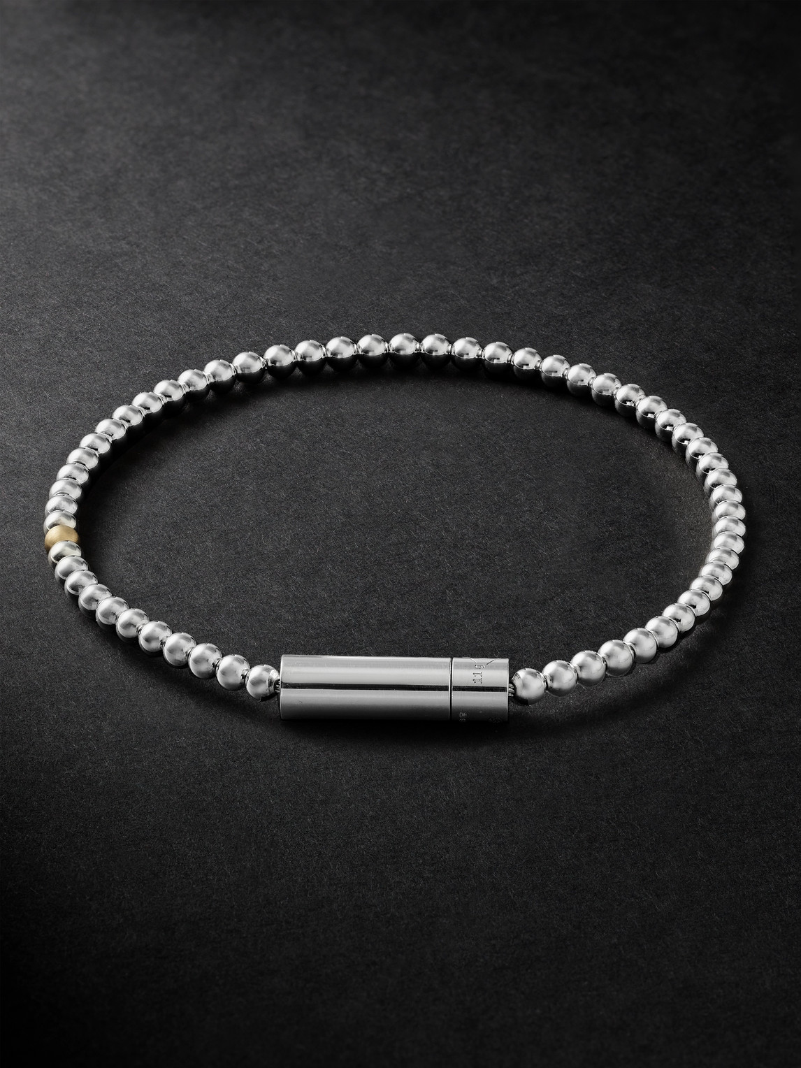 Le Gramme - Le 11 Sterling Silver and 18-Karat Gold Beaded Bracelet - Men - Silver - L