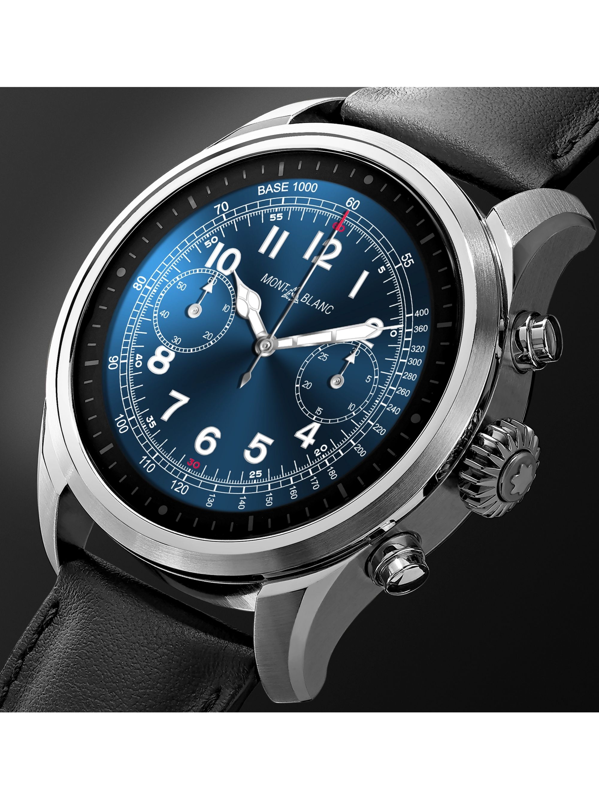 MONTBLANC Summit 2 42mm Stainless Steel and Leather Smart Watch, Ref. No. 119439