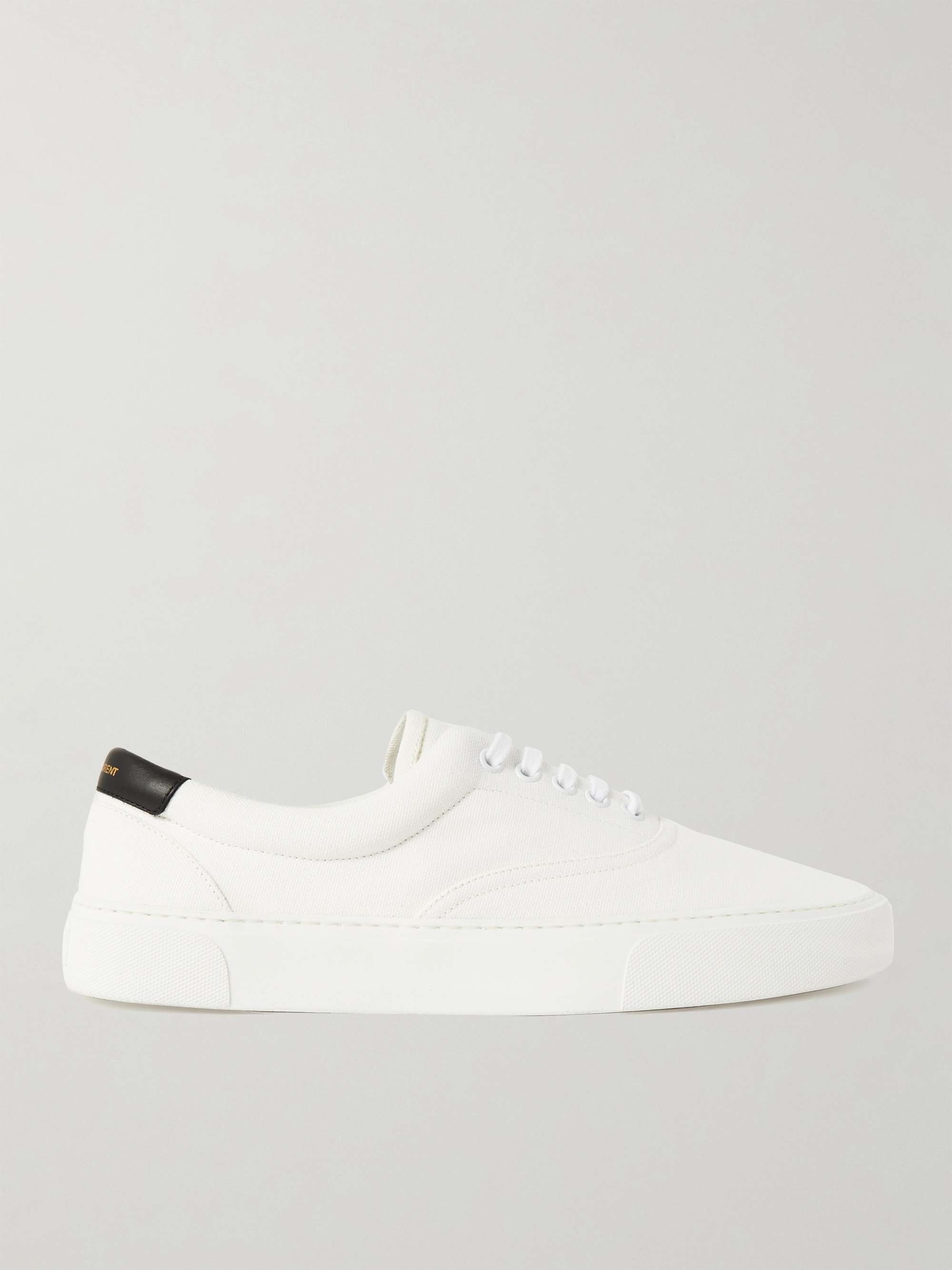 Saint Laurent Men's Venice Leather-Trimmed Cotton-Canvas Sneakers