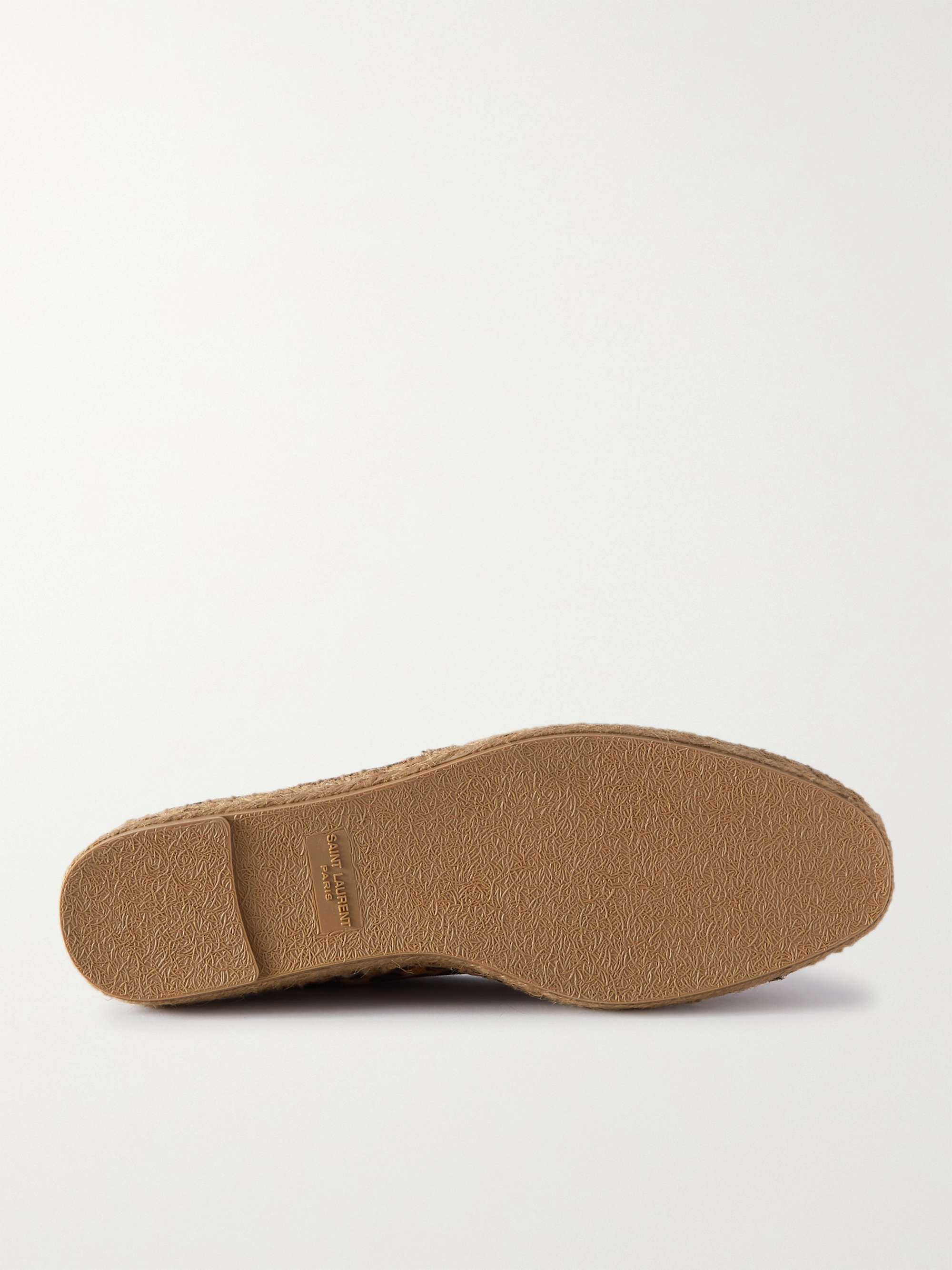 SAINT LAURENT Logo-Embroidered Leopard-Print Canvas Espadrilles