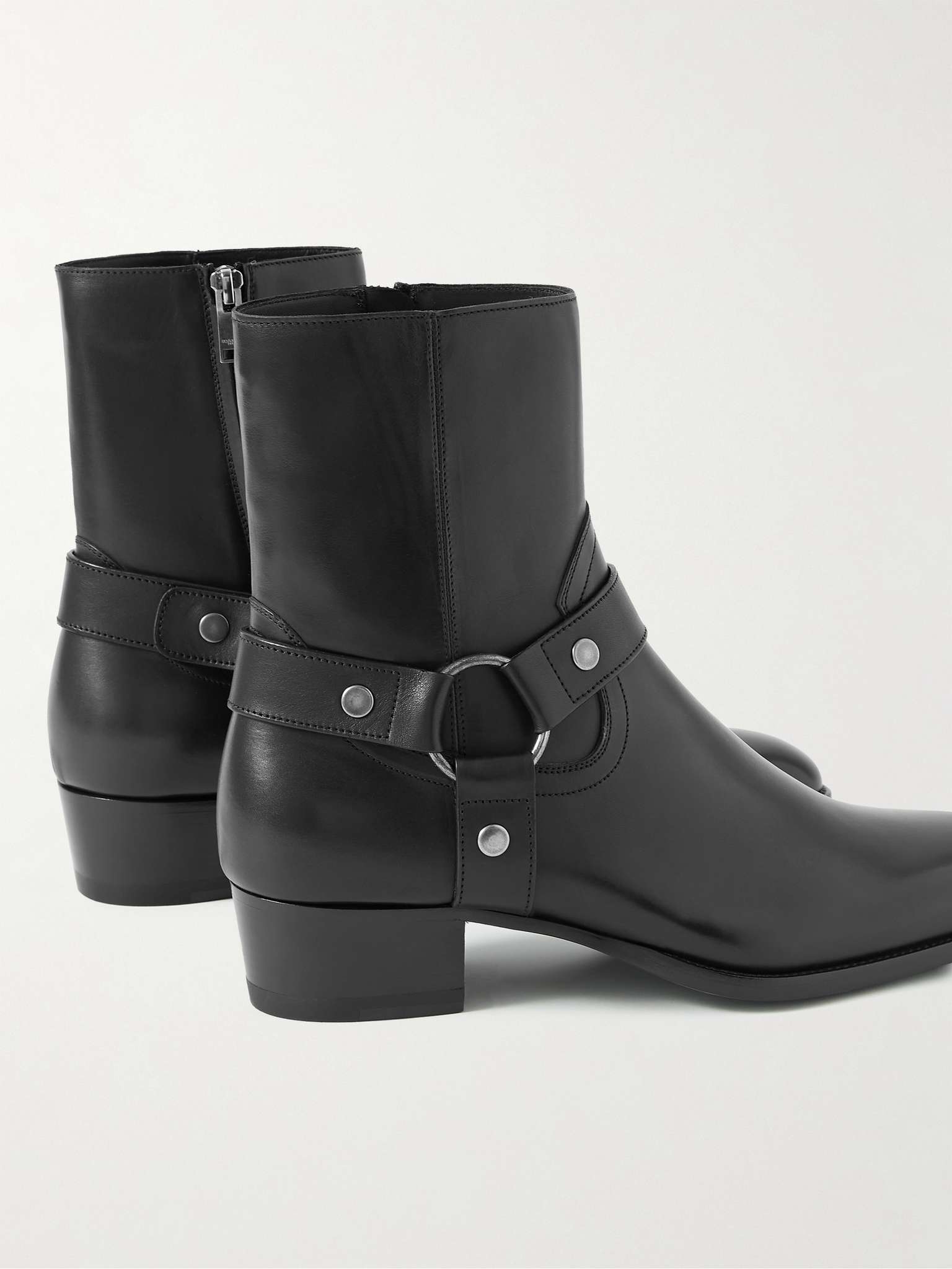 SAINT LAURENT Wyatt Buckled Leather Boots for Men | MR PORTER