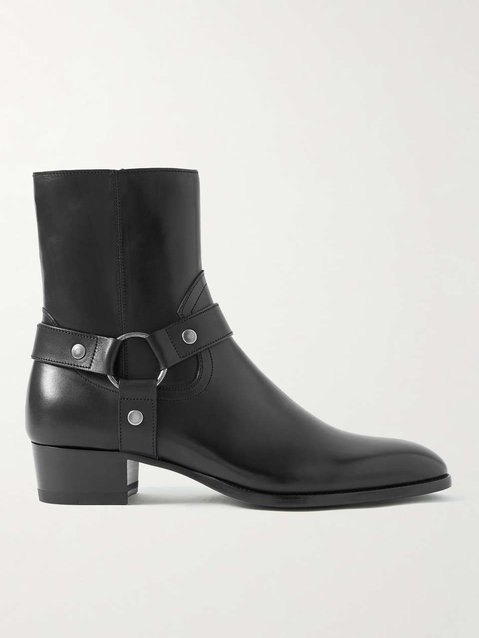 SAINT LAURENT Wyatt Buckled Leather Boots for Men | MR PORTER