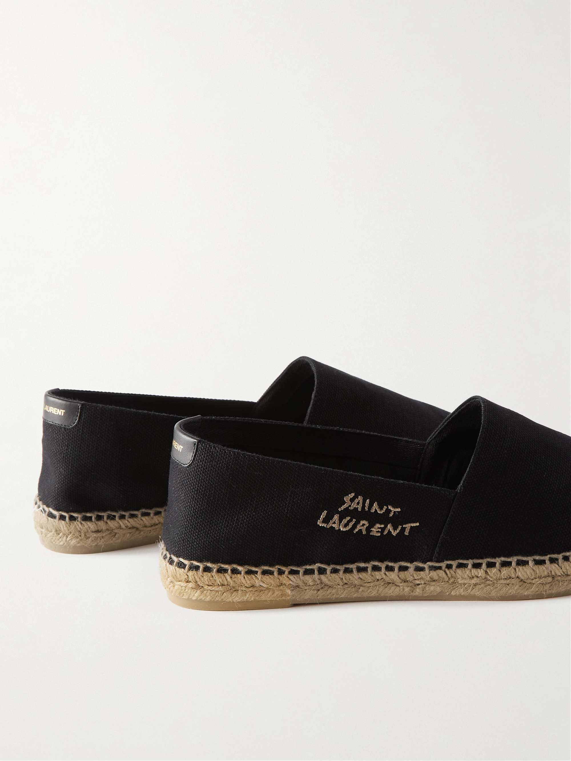 SAINT LAURENT Logo-Embroidered Leopard-Print Canvas Espadrilles