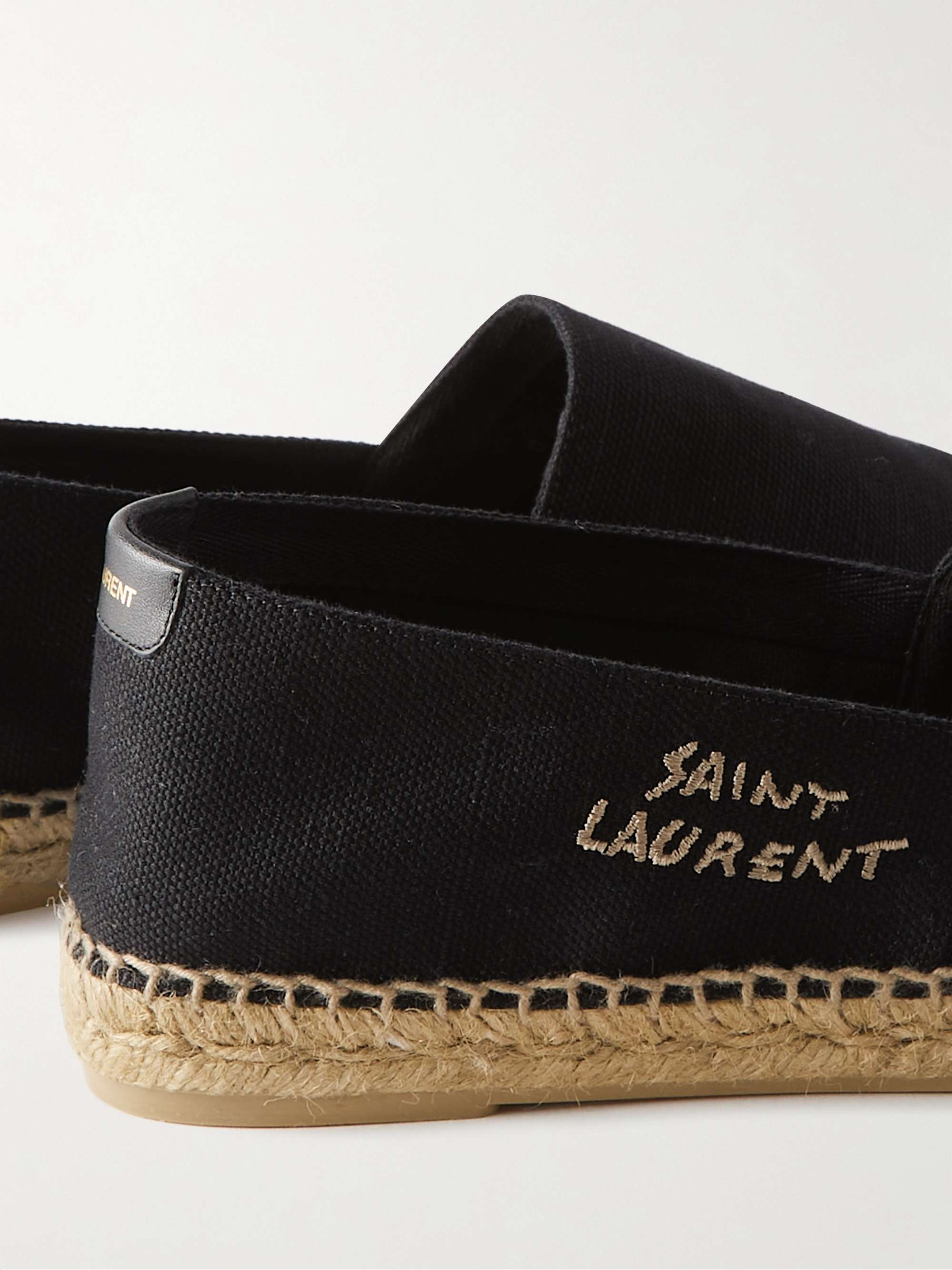 SAINT LAURENT Logo-Embroidered Leopard-Print Canvas Espadrilles