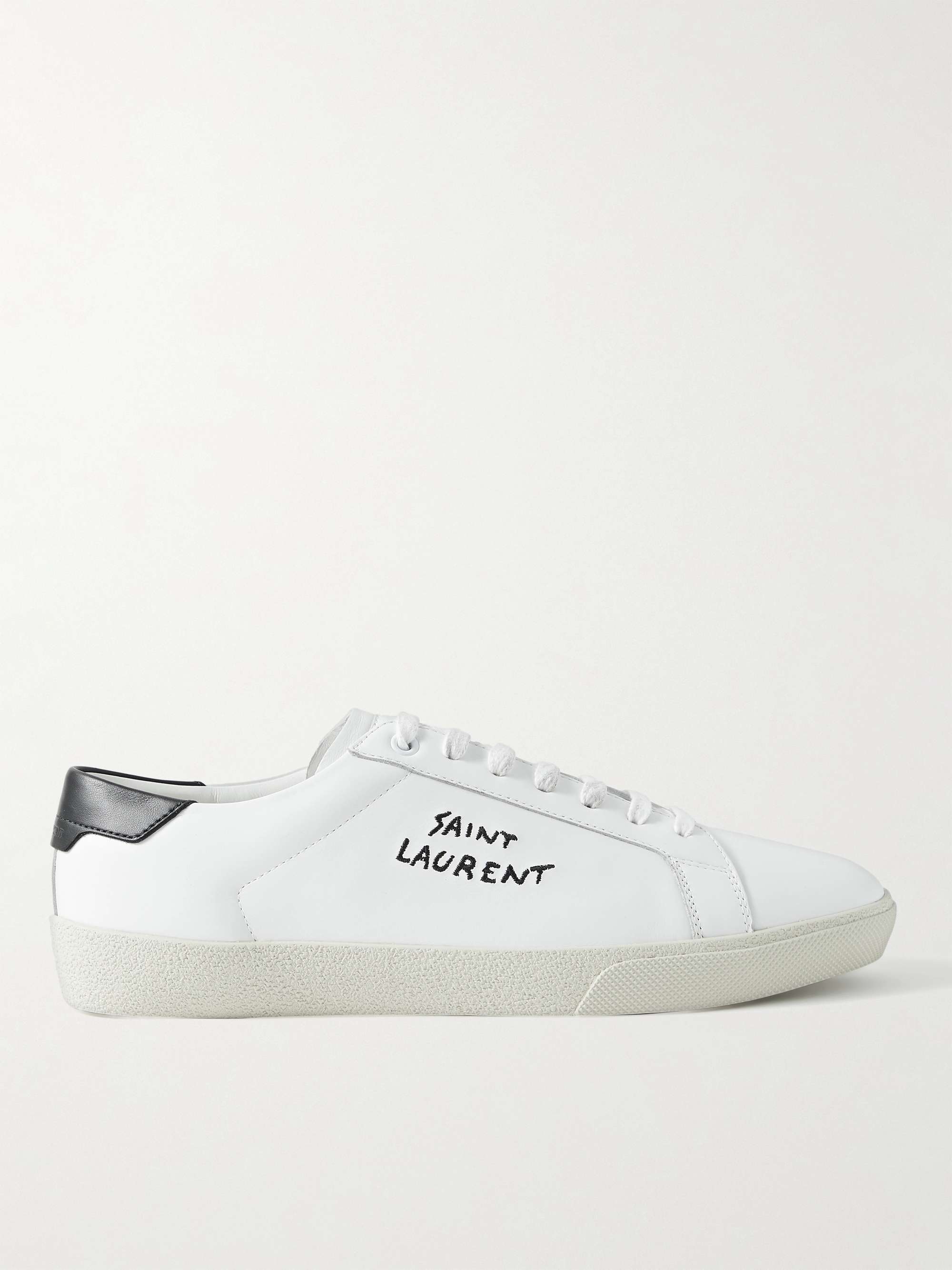 Saint Laurent Men's Venice Leather-Trimmed Cotton-Canvas Sneakers